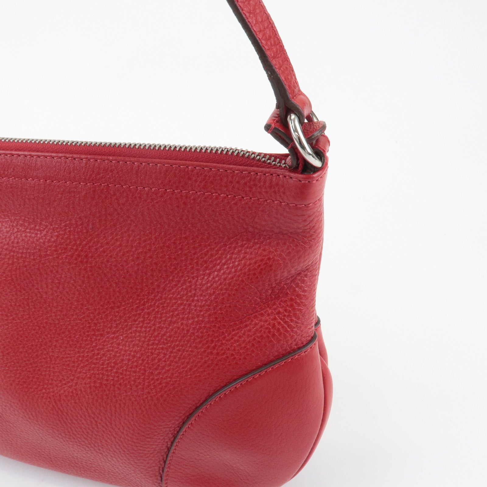 Ferragamo Gancini Leather Shoulder Bag Ferragamo Red Used