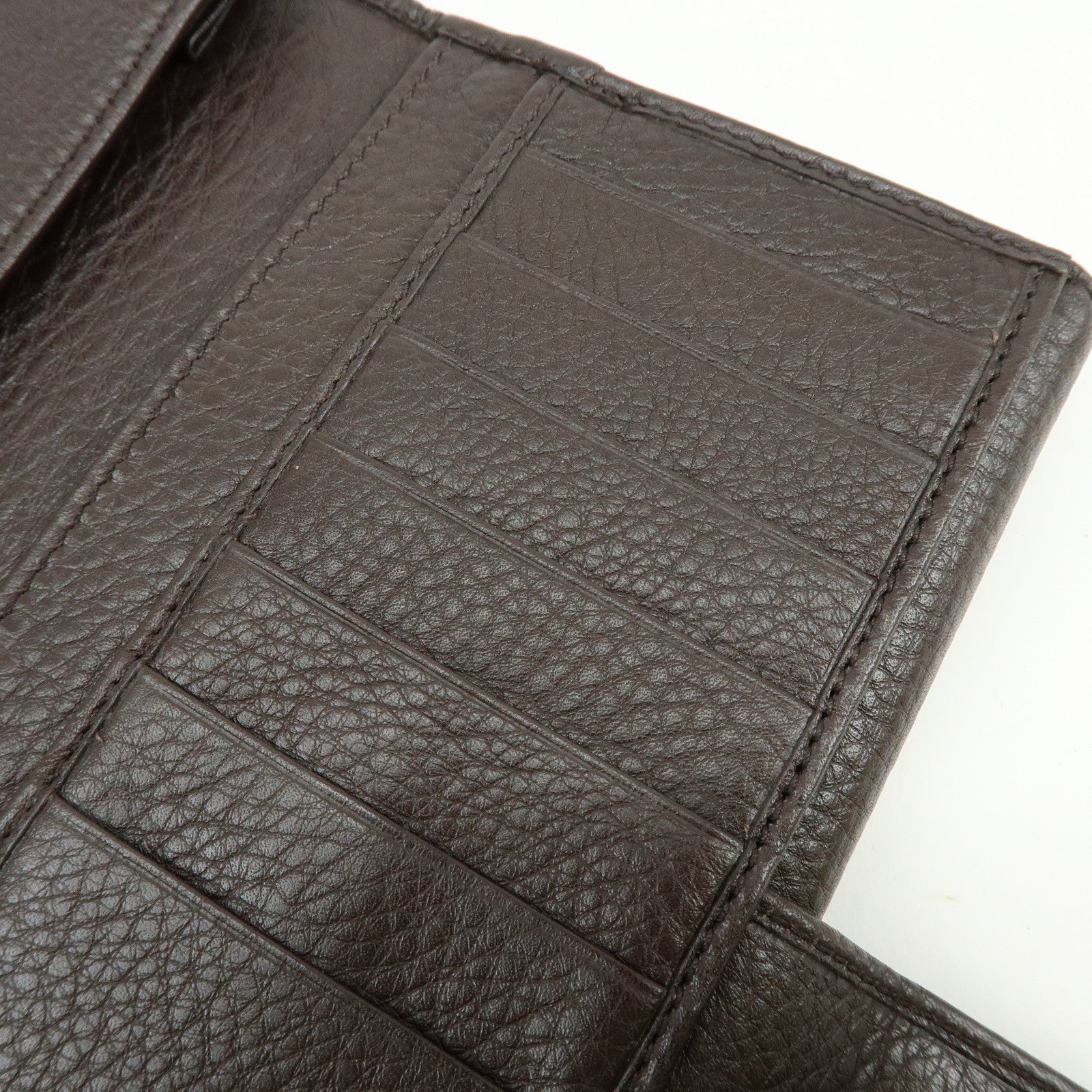GUCCI Interlocking G Sherry Leather Long Wallet Dark Brown 29535