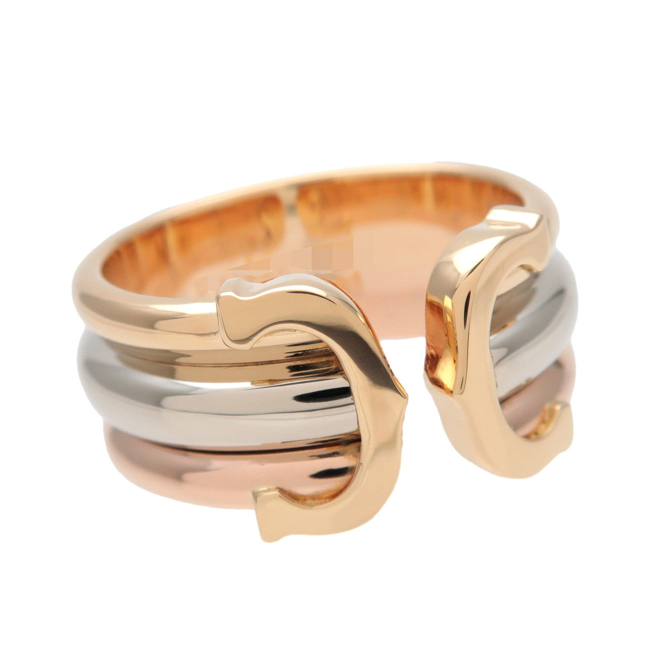 Cartier 2C Trinity Ring K18 750YG/WG/PG Gold #52 US6.5 EU52 HK14
