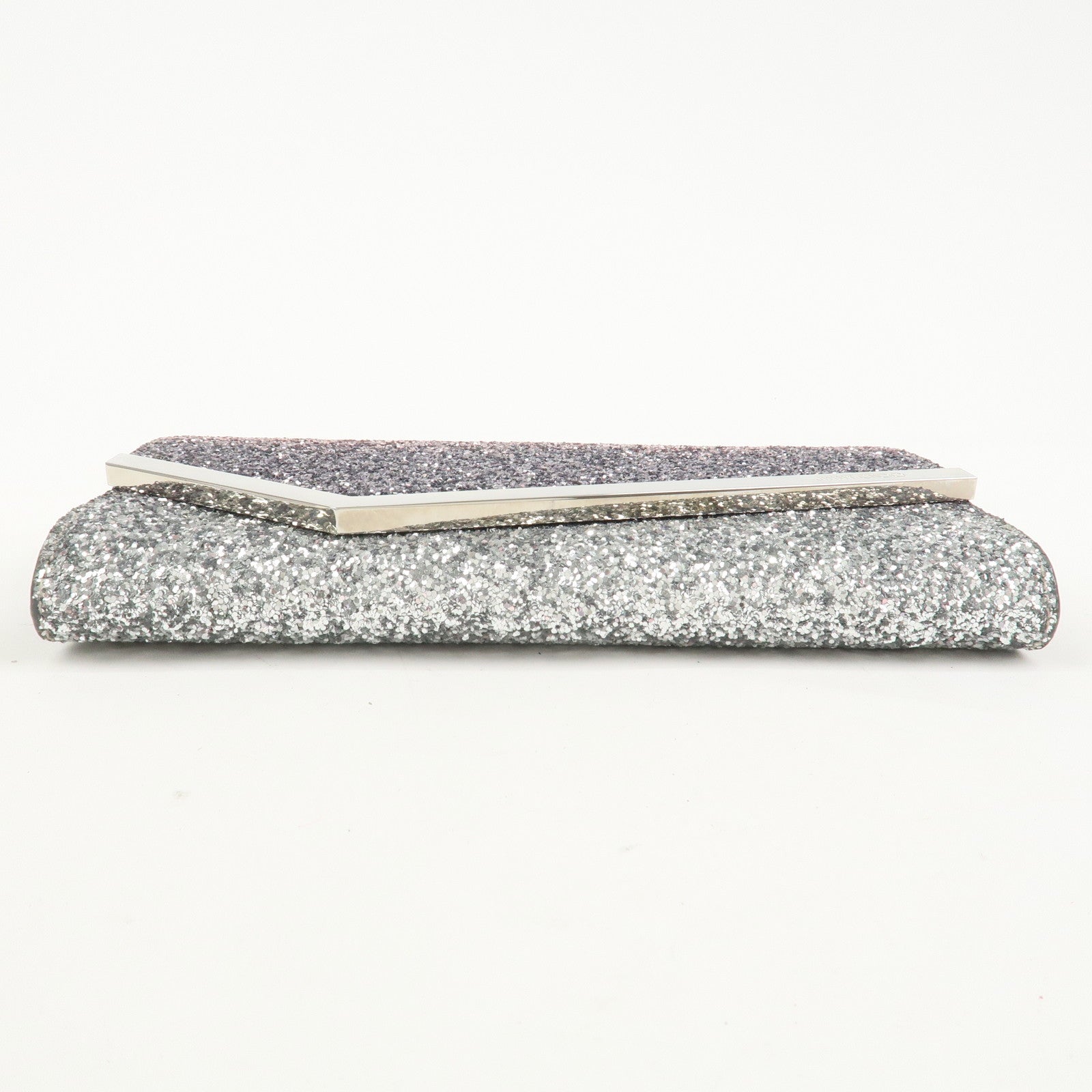 JIMMY CHOO Chain Shoulder Bag Clutch Bag Glitter Pink Gray Silver