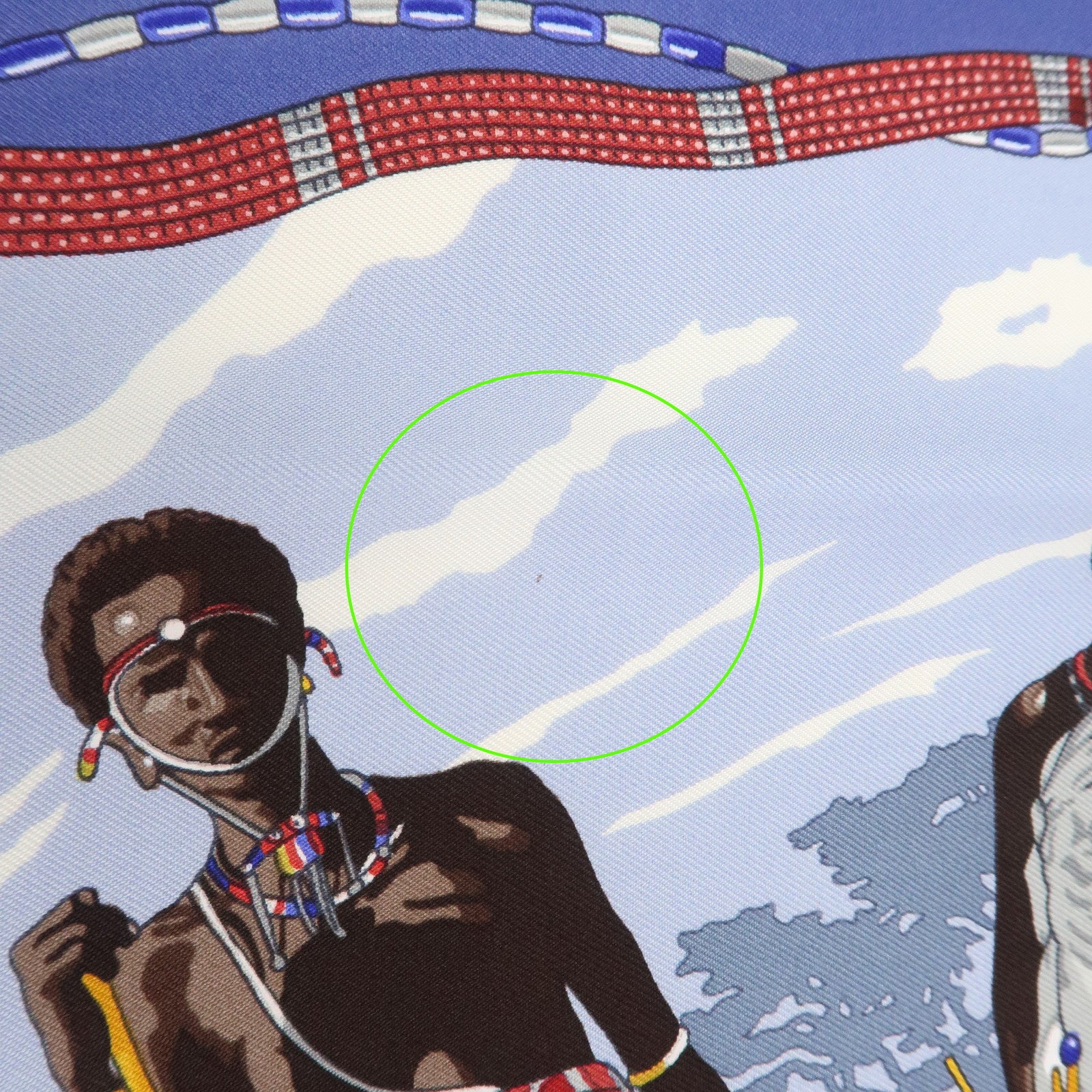 HERMES Carre 90 Silk 100% Scarf PERLES DU KENYA Blue Multicolor