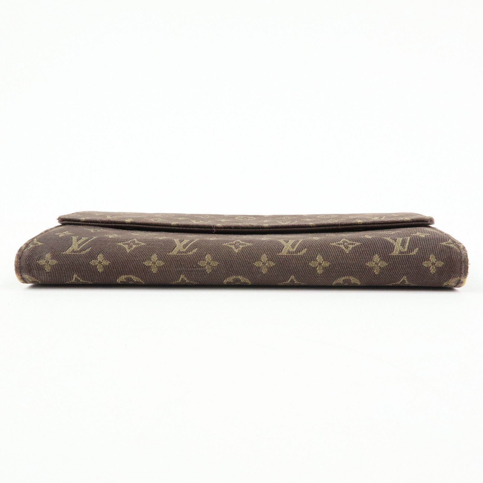 Louis Vuitton Monogram Mini Lin Canvas Long Wallet Brown M95234