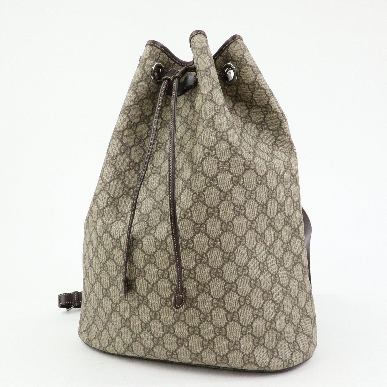 GUCCI GG Supreme Leather Backpack Rucksuck Beige Brown 189745