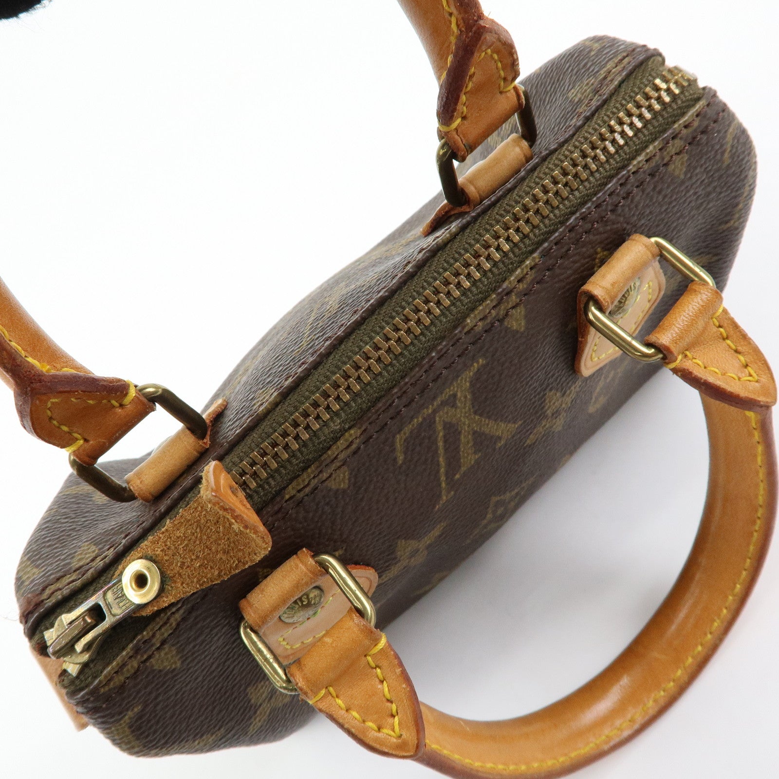 Louis Vuitton Monogram Mini Speedy Hand Bag & Strap Brown M41534