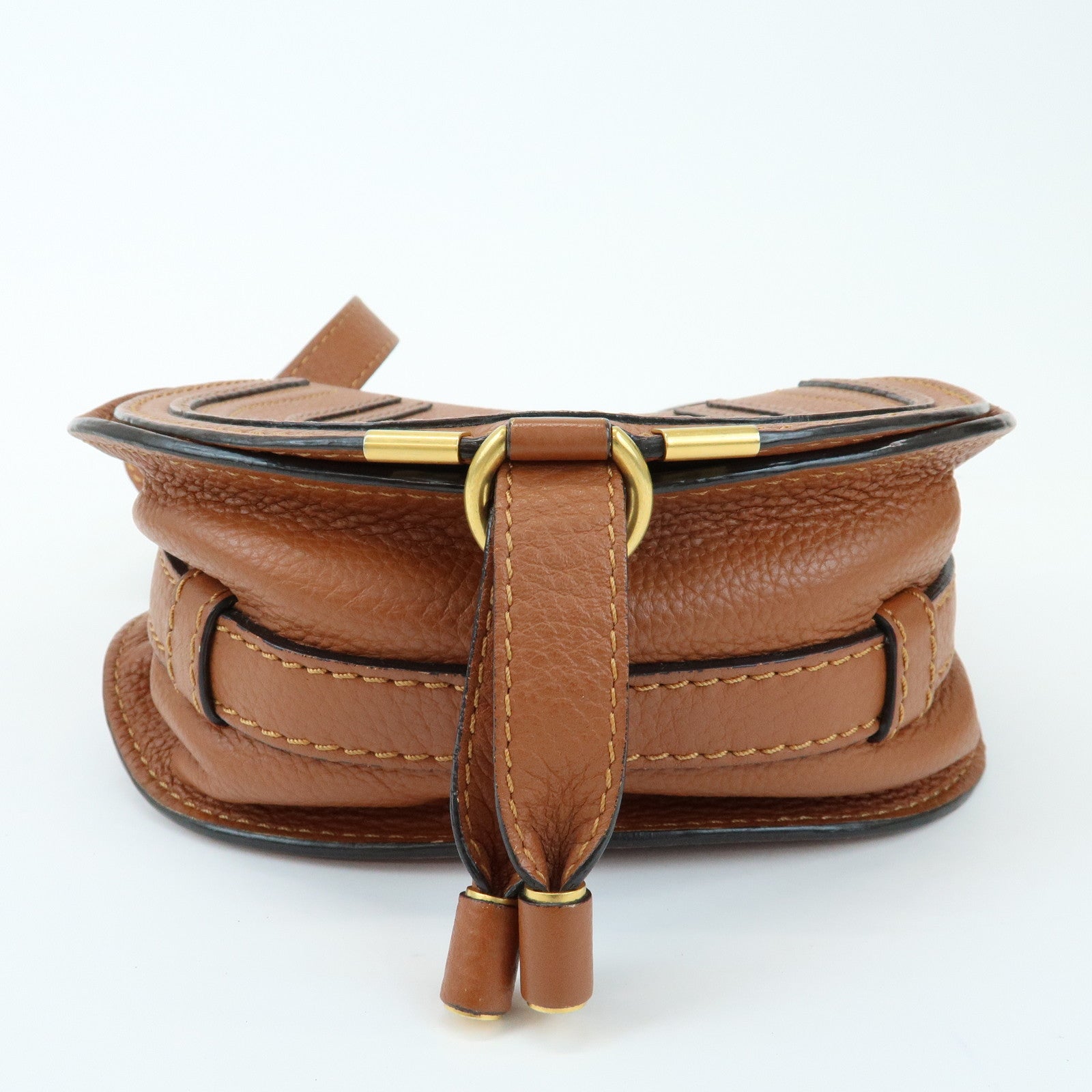 Chloe Marcie Leather Shoulder Bag Crossbody Bag Brown