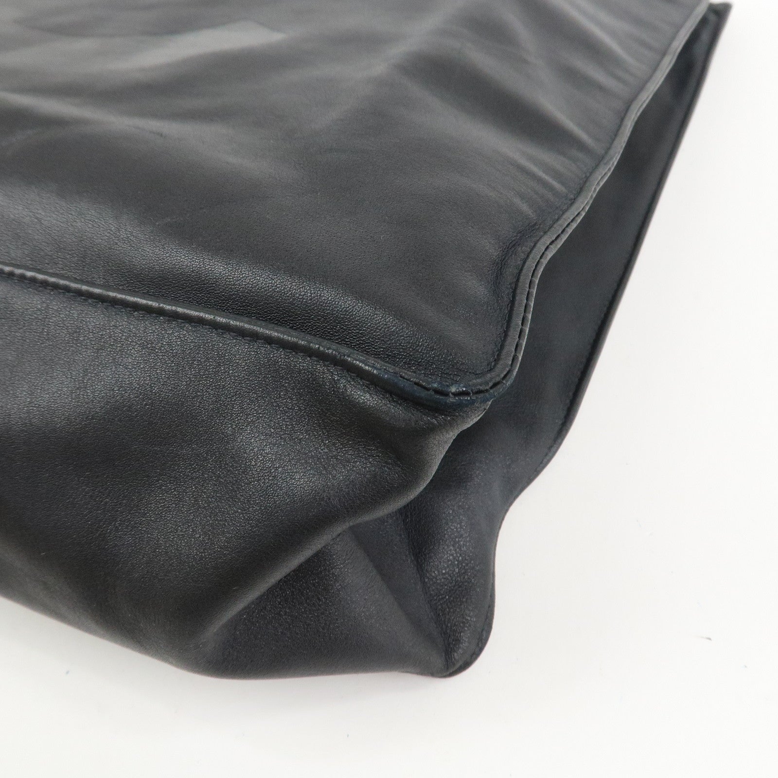 CHANEL COCO Mark Calf Leather Tote Bag Shoulder Bag Black