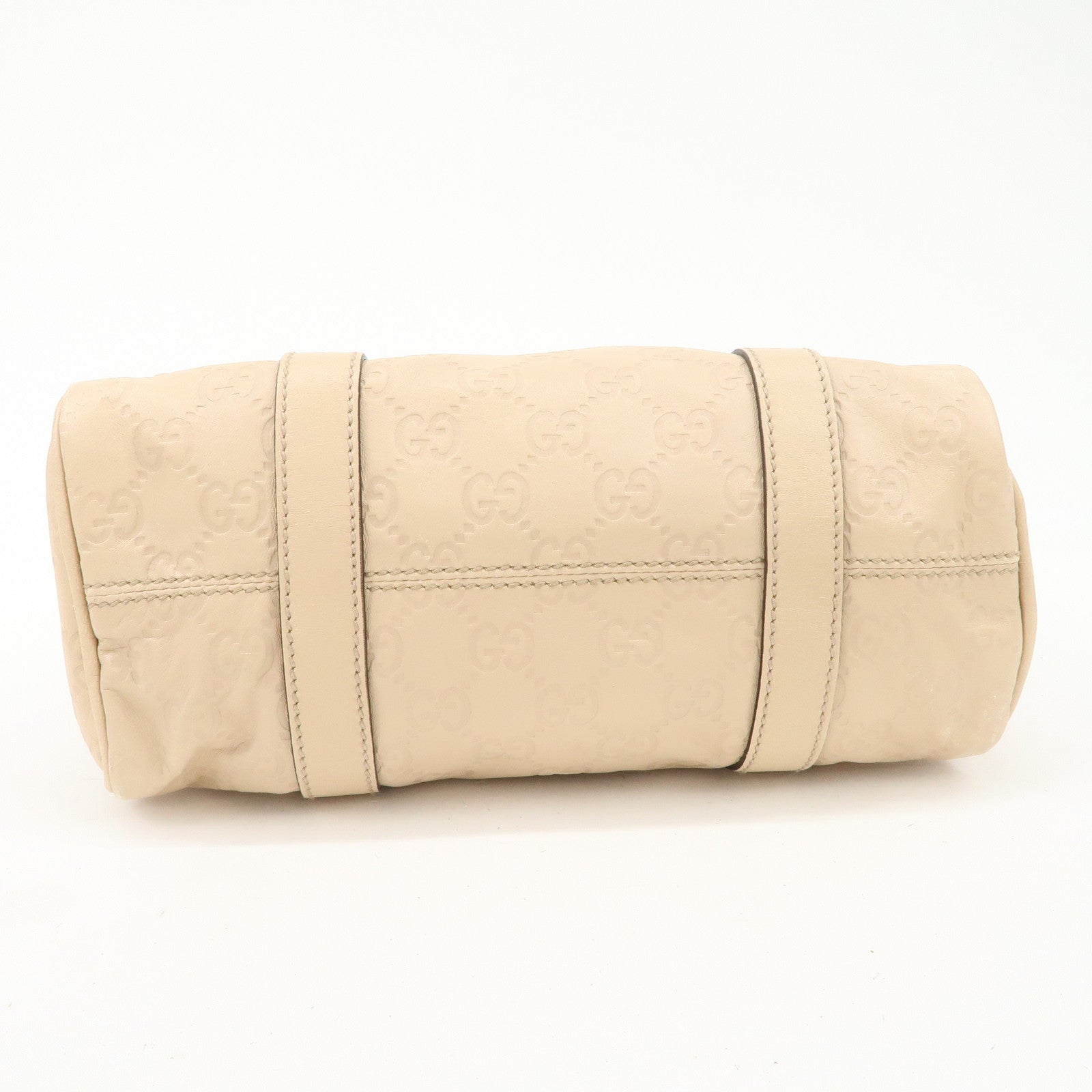 GUCCI Guccissima Leather Mini Boston Bag Pink Beige 193604