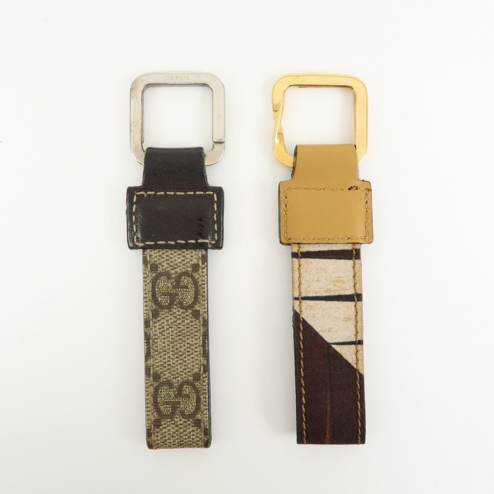 GUCCI Set of 2 Bag Charm Key Holder Brown 042・01・9040/199919