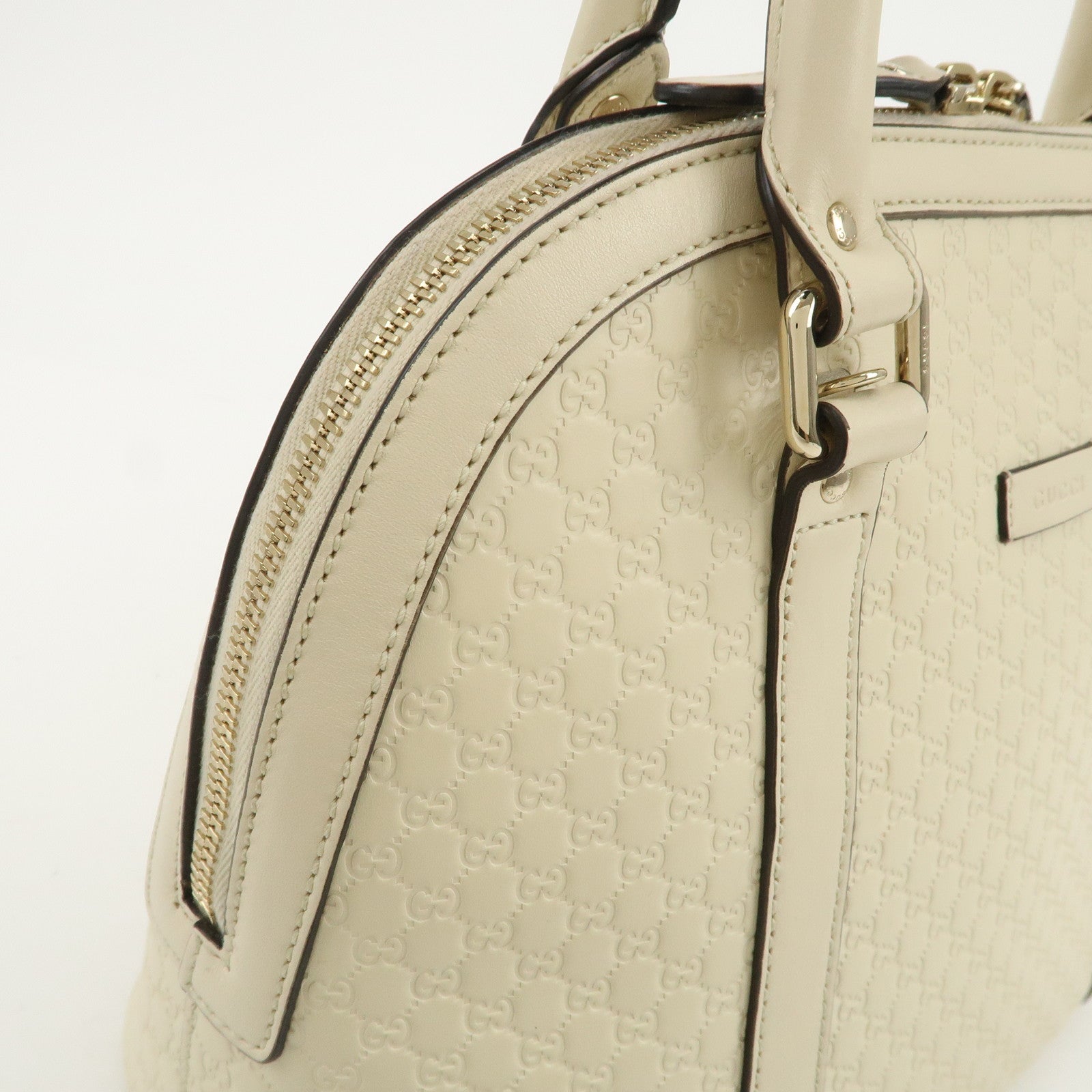 GUCCI Micro Guccissima Leather 2Way Bag Shoulder Bag Ivory 449663