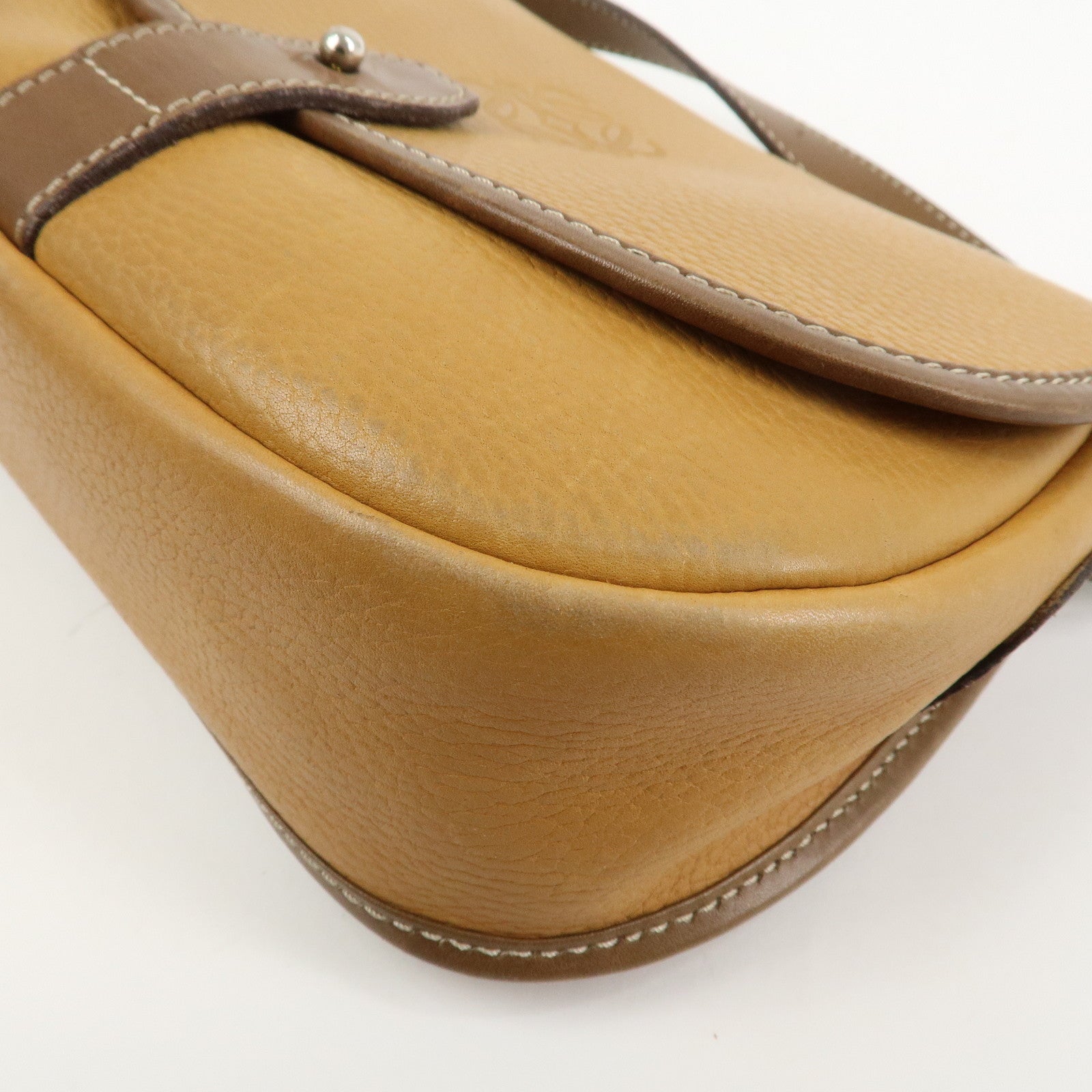 LOEWE Anagram Logo Leather Shoulder Bag Crossbody Bag Brown