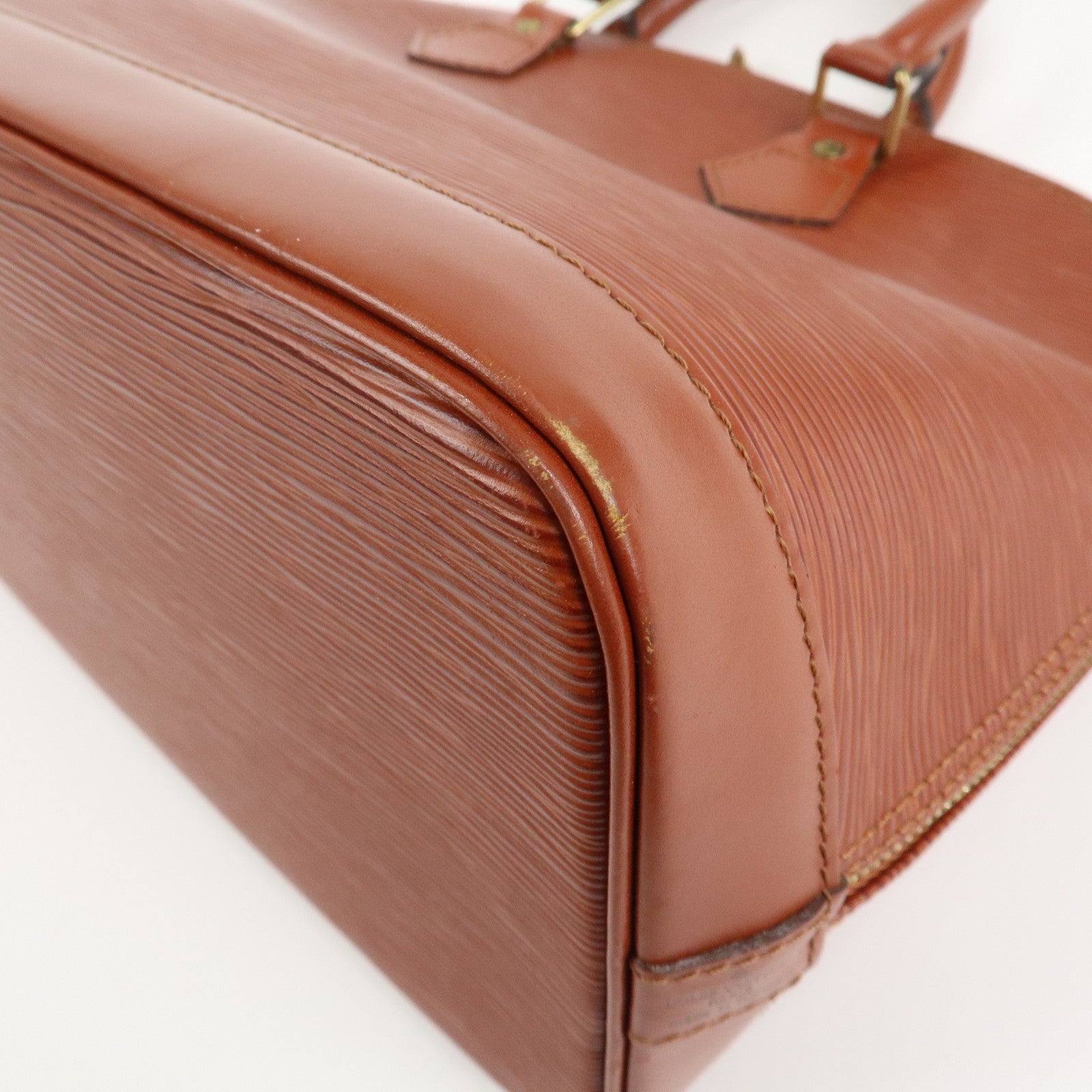 Louis Vuitton Epi Leather Alma Hand Bag Kenya Brown M52143 Used