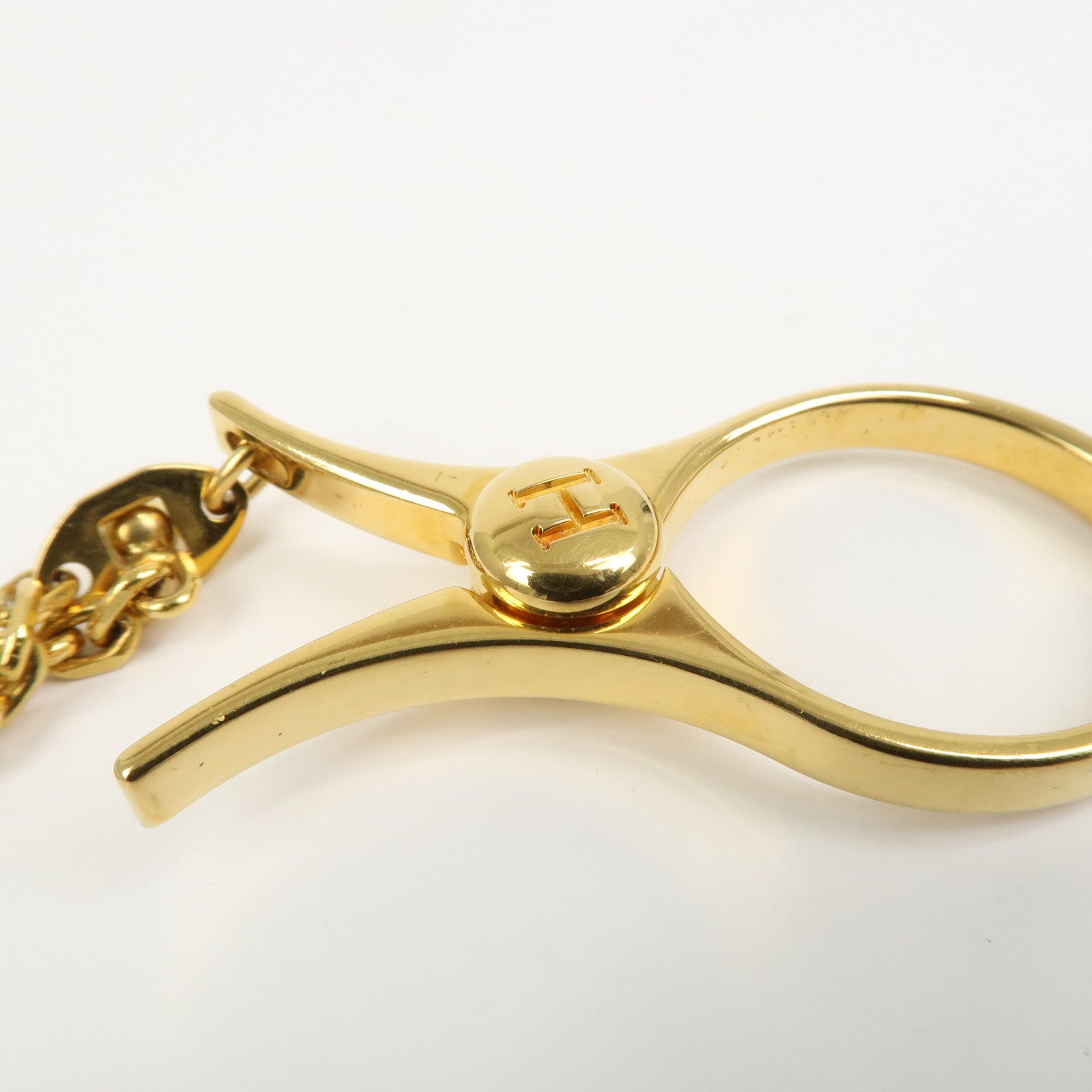 HERMES Filou Metal Glove Clip Glove Holder Gold