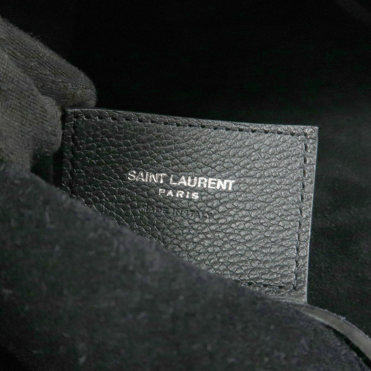 SAINT LAURENT PARIS Leather Tote Bag Hand Bag Black 676657