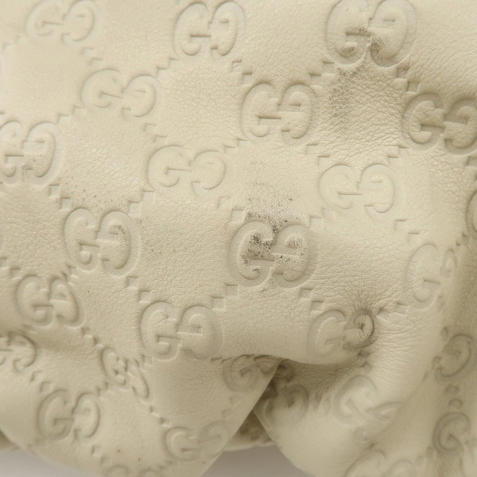 GUCCI Abbey Guccissima Leather Shoulder Bag Hand Bag Ivory 190525 Used