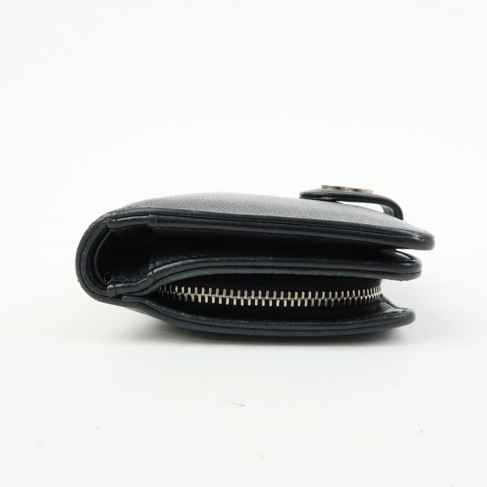CHANEL COCO Mark Caviarskin Bi-fold Compact Wallet Black