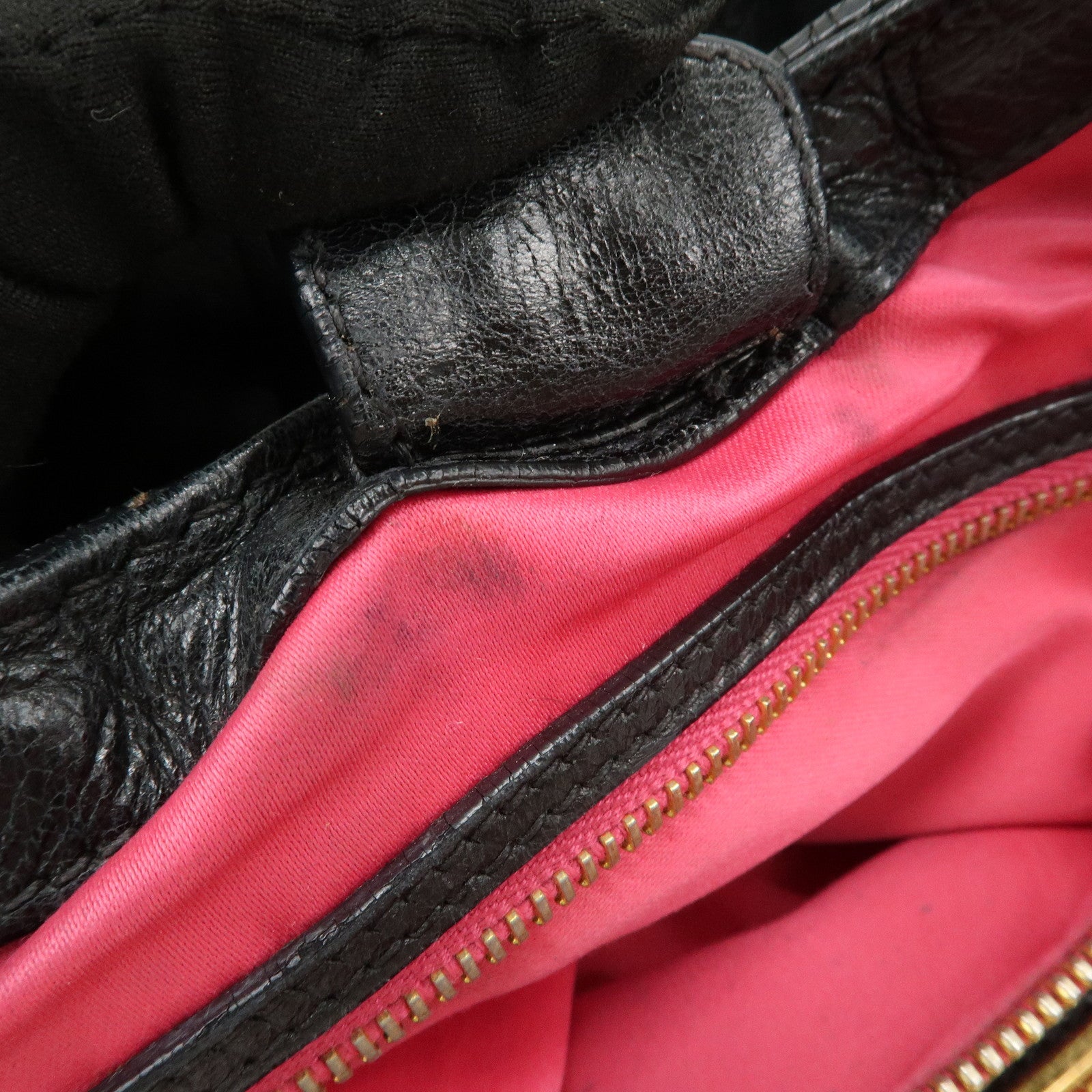 MIU MIU Logo Leather 2Way Bag Hand Bag Shoulder Bag Black