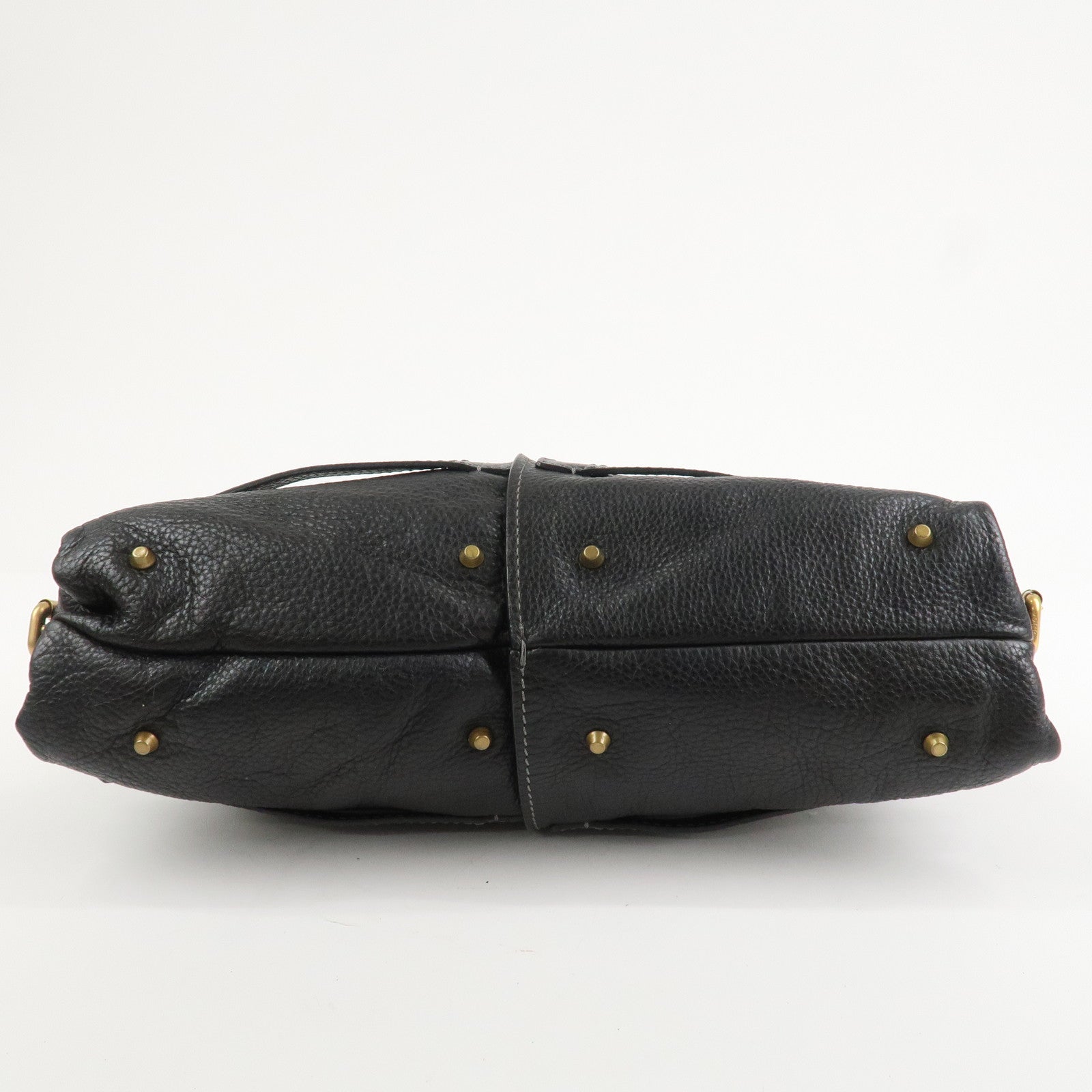 Chloe Paddington Leather Hand Bag Shoulder Bag Black Gold Hardware