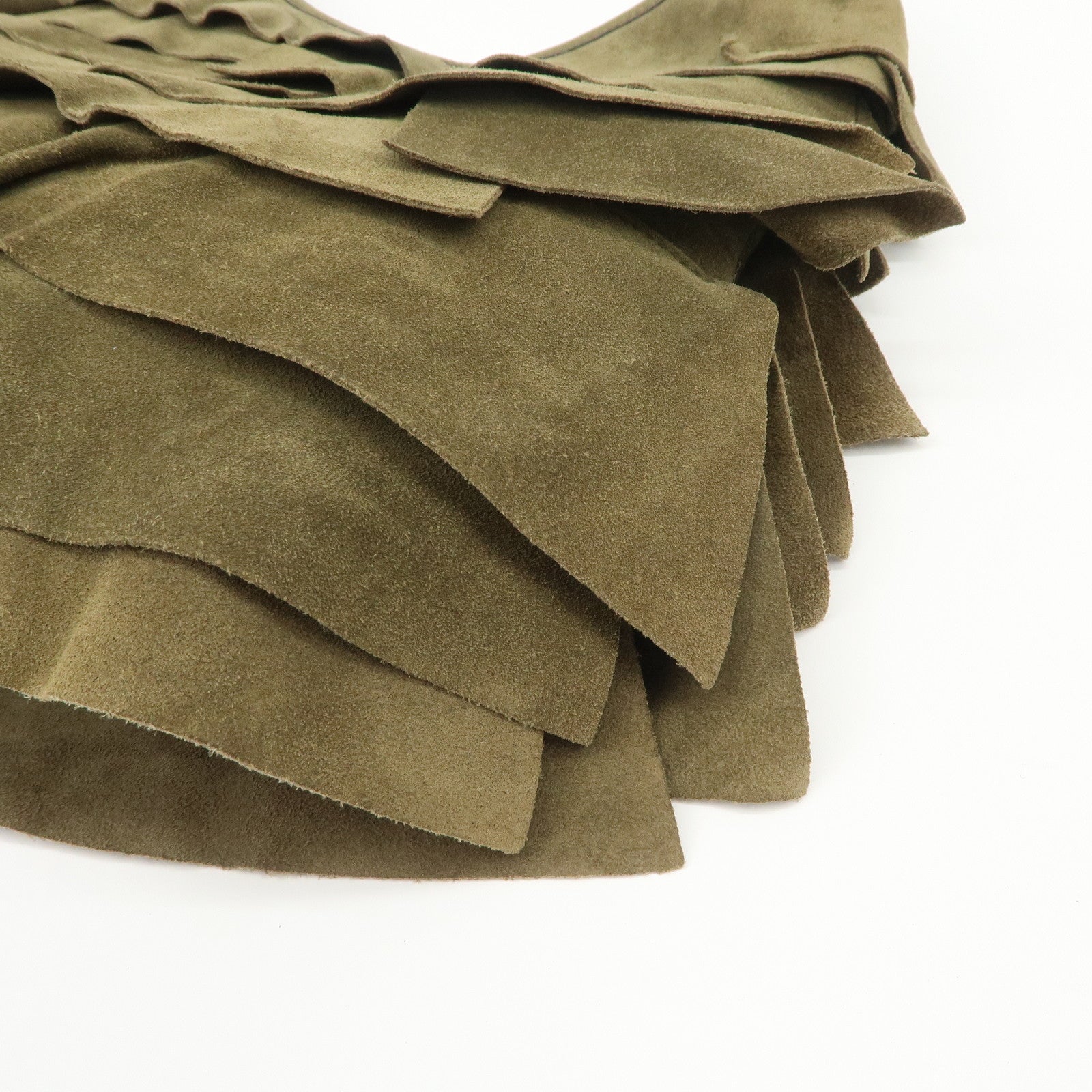 SAINT LAURENT Saint Tropez Suede Leather Shoulder Bag Khaki 12245