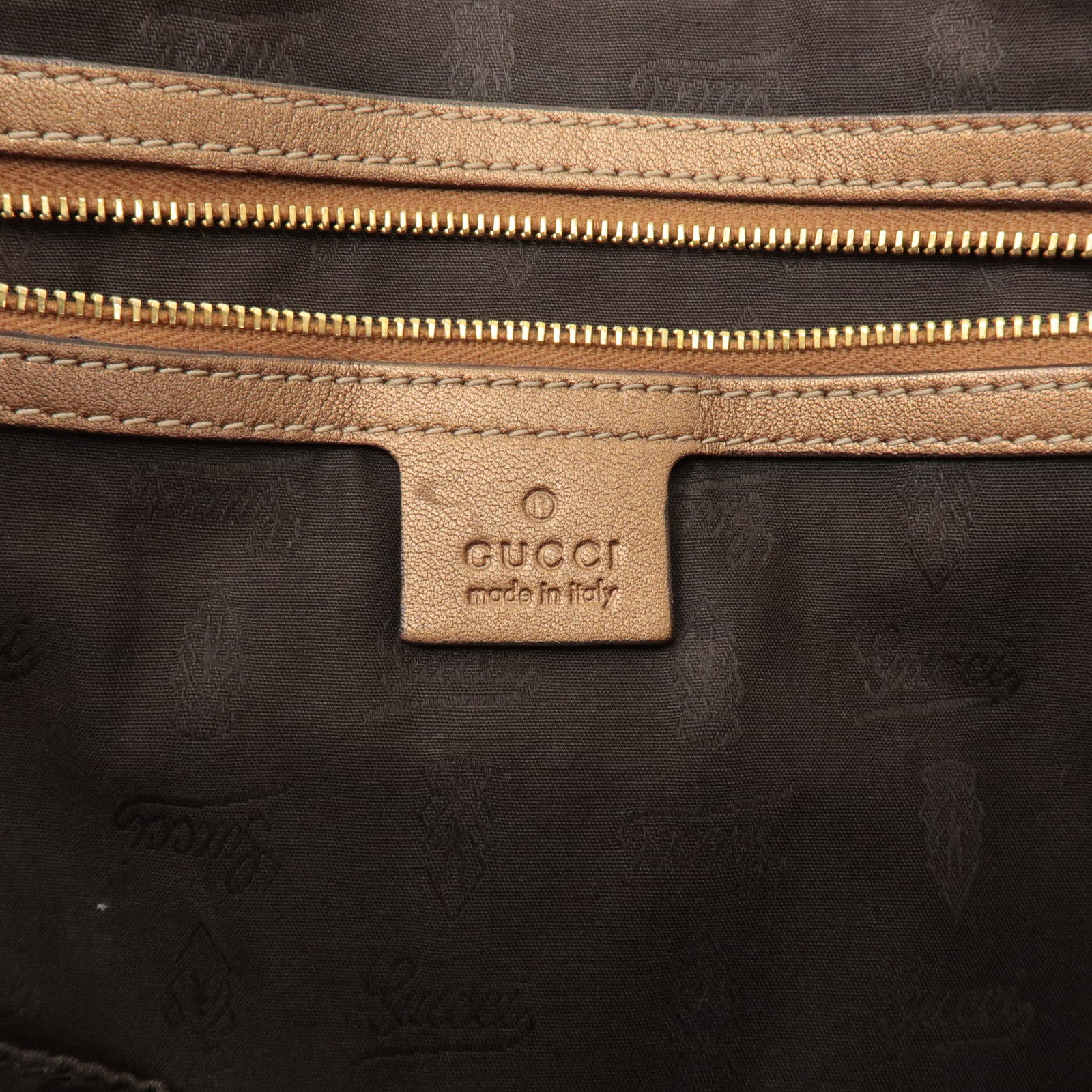 GUCCI GG Twins GG Canvas Leather Tote Bag Beige Bronze 232957 Used