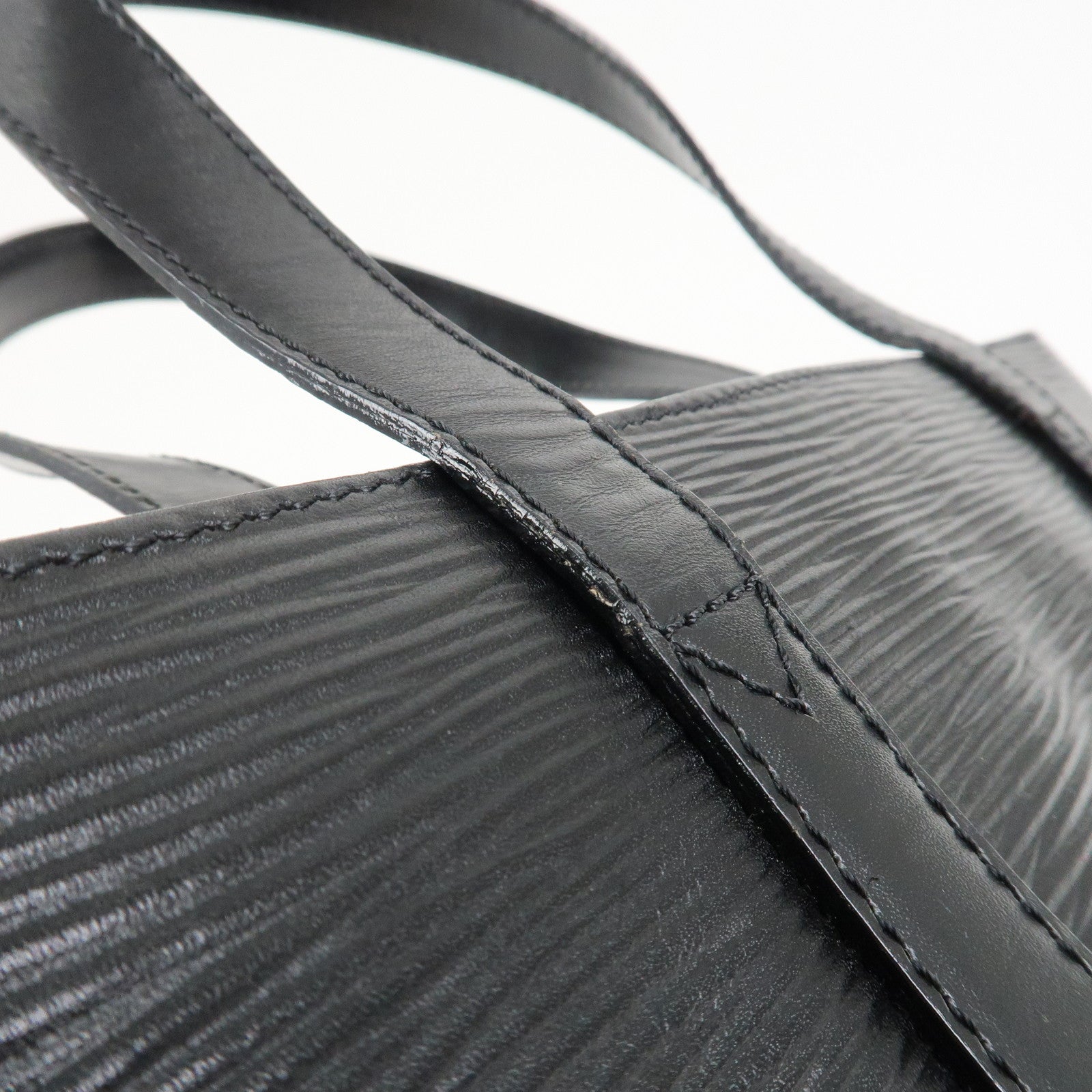 FENDI Logo Leather Tote Bag Hand Bag Shoulder Bag Black