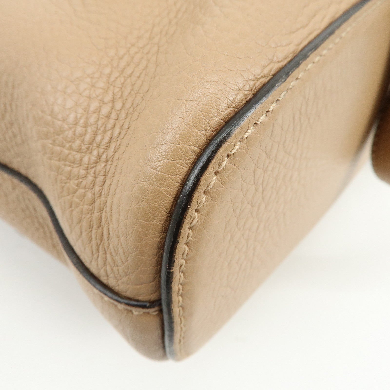 GUCCI Bamboo Leather Tassel Backpack Rucksack Pink Beige 370833