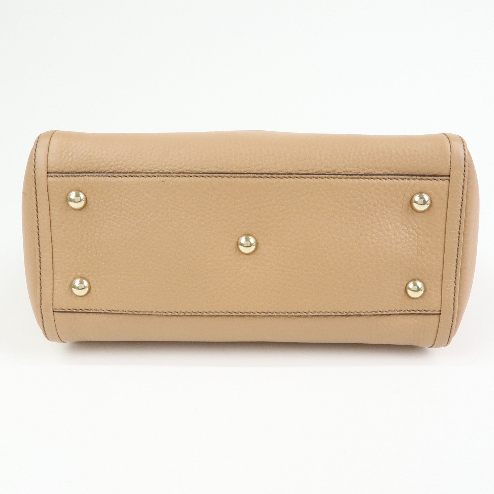 GUCCI SOHO Interlocking G Leather 2Way Hand Bag Beige 369176