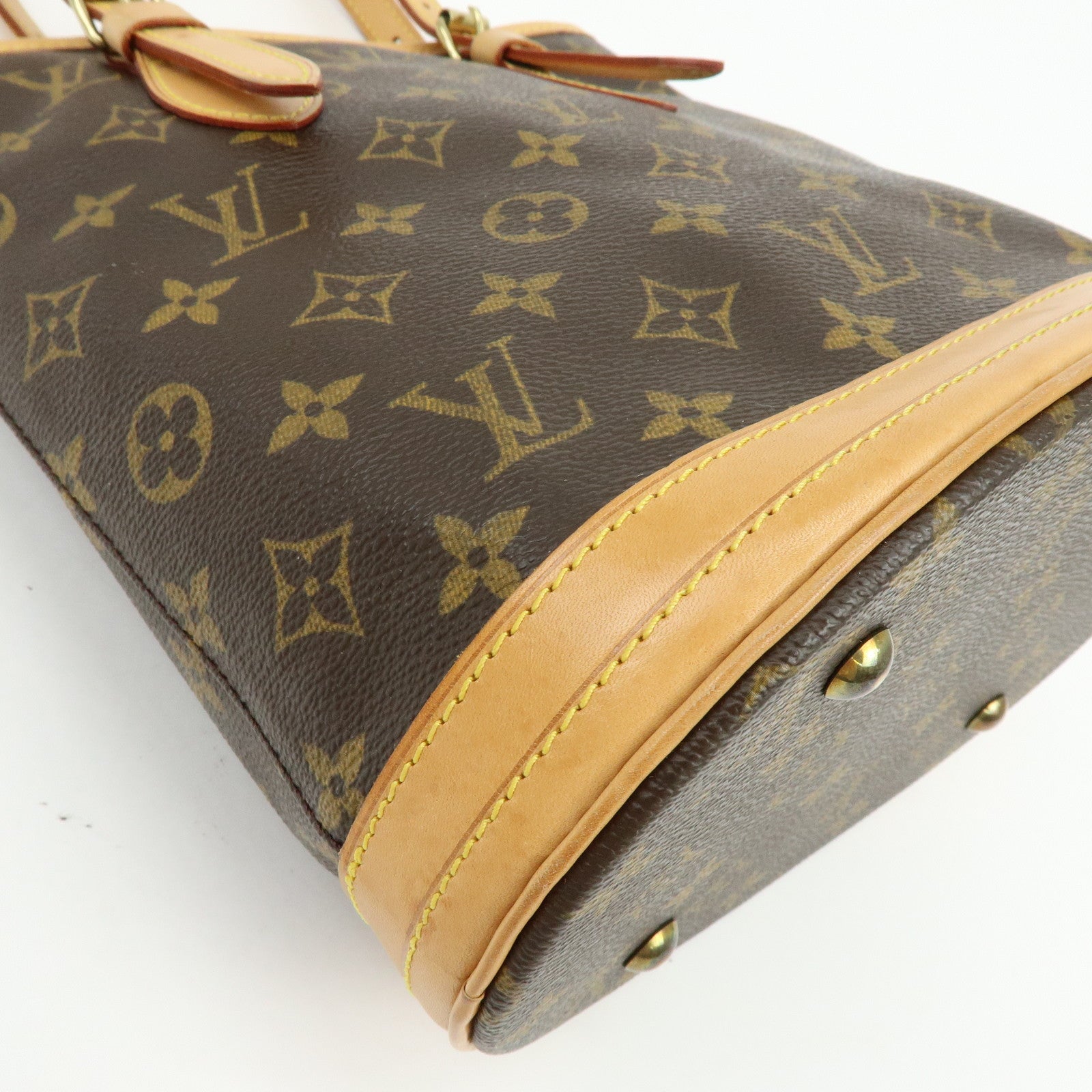 Louis Vuitton Monogram Canvas Bucket PM Hand Bag Brown M42238