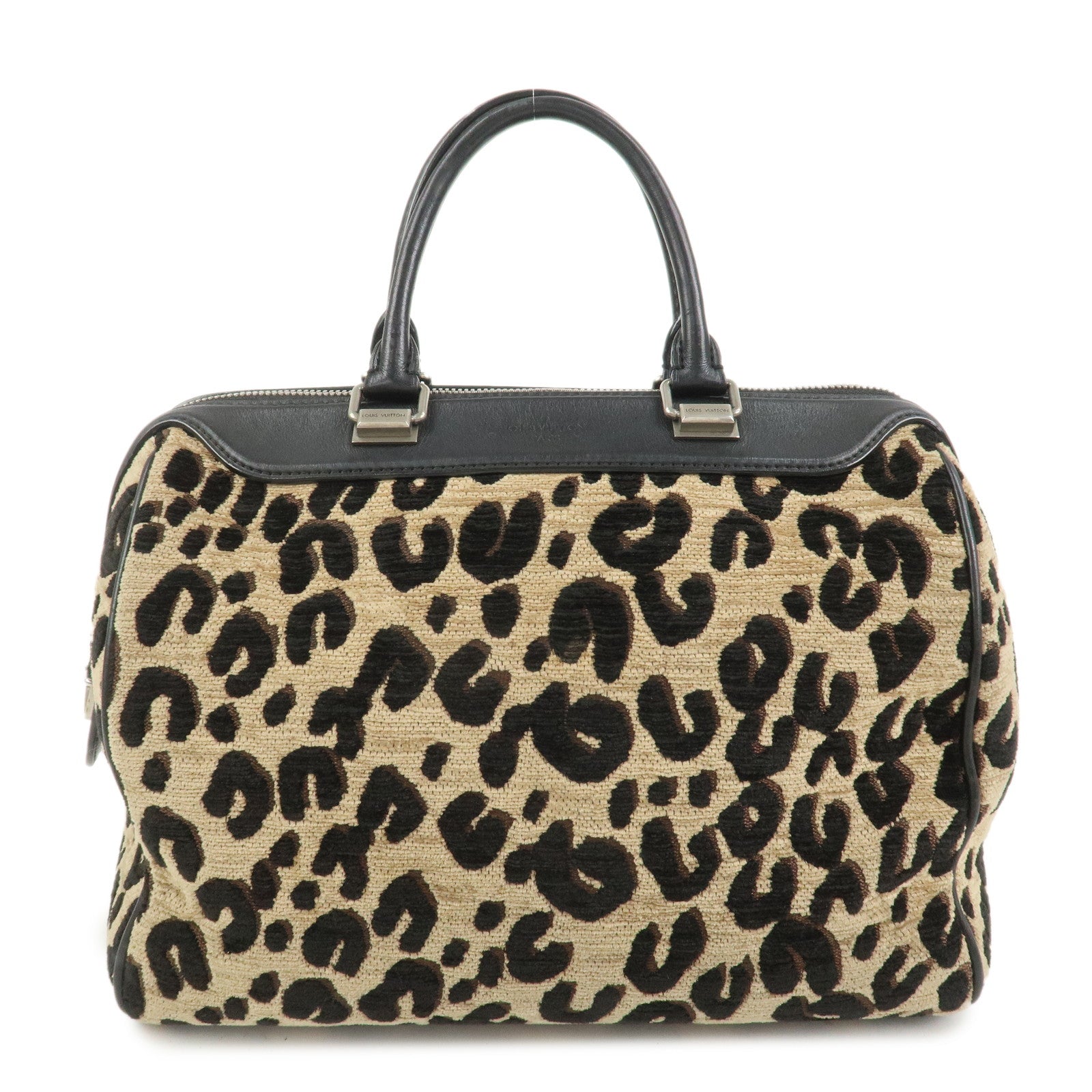 Louis Vuitton Speedy PM Leopard Corduroy Leather Hand Bag M97396