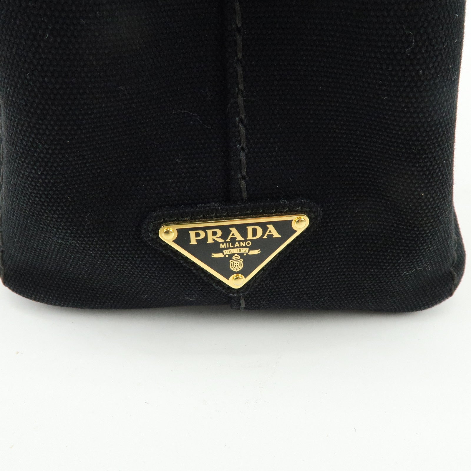 PRADA Triangle Logo Canapa Mini Canvas 2Way Bag Hand Bag 1BG439