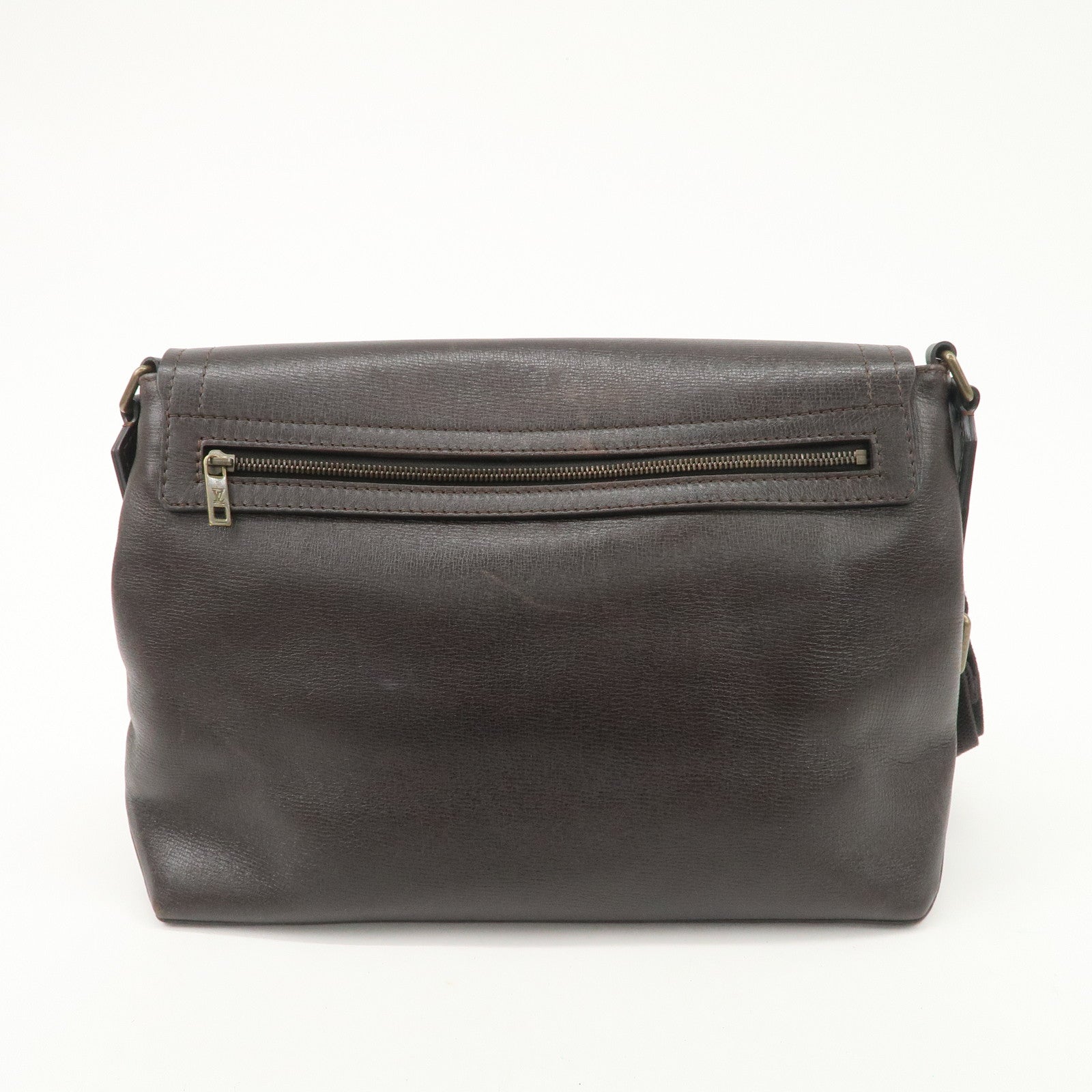 Louis Vuitton Utah Leather Ohama Style Shoulder Bag Cafe M92994 Used