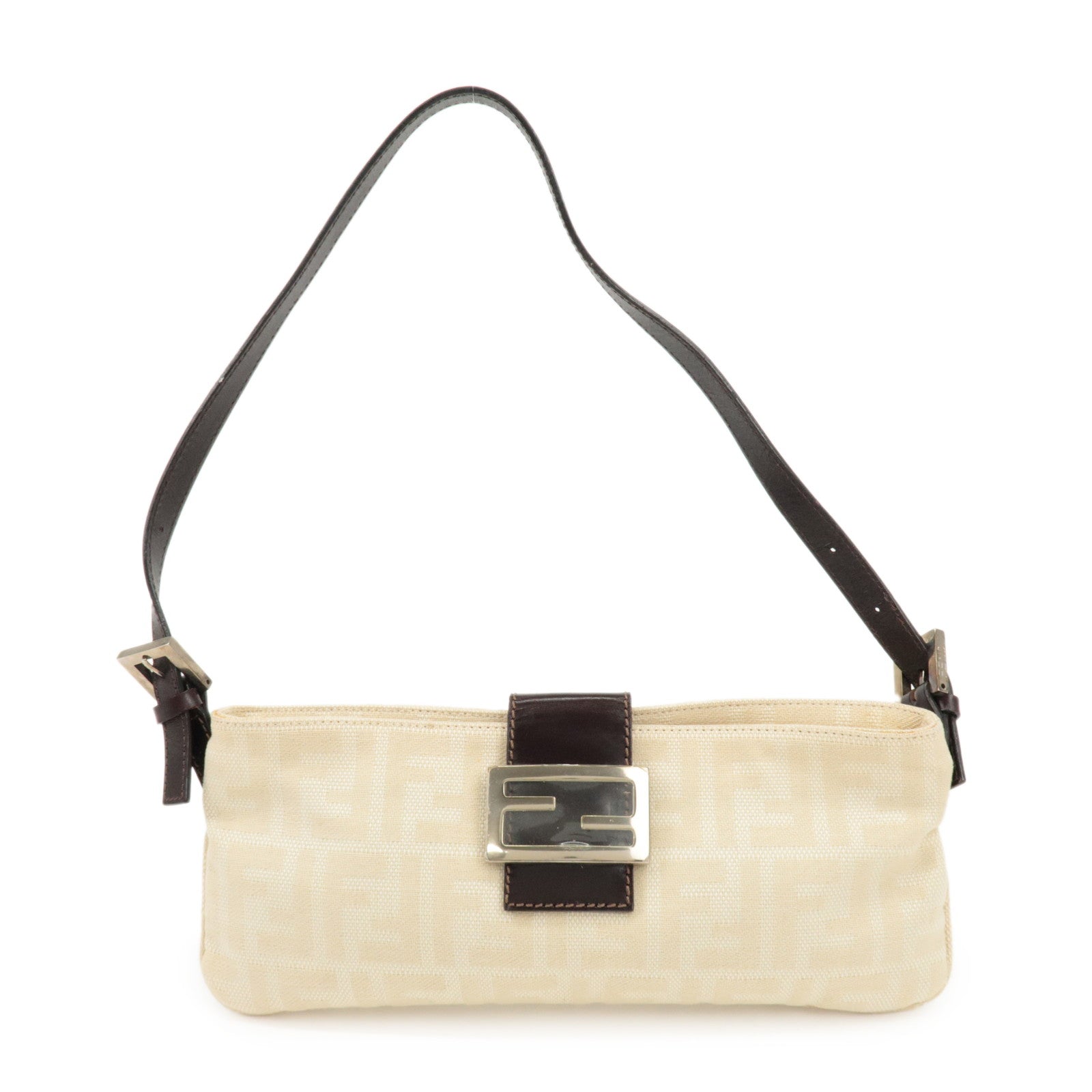FENDI Zucca Waist Pouch Crossbody Bag Beige Brown 26685 Used