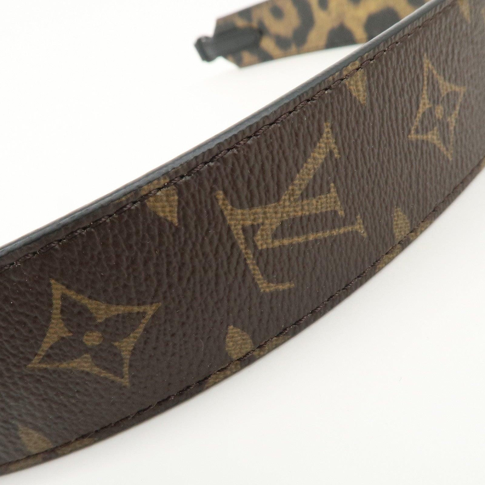 Louis Vuitton Monogram Canvas Shoulder Strap Leopard Brown J02290