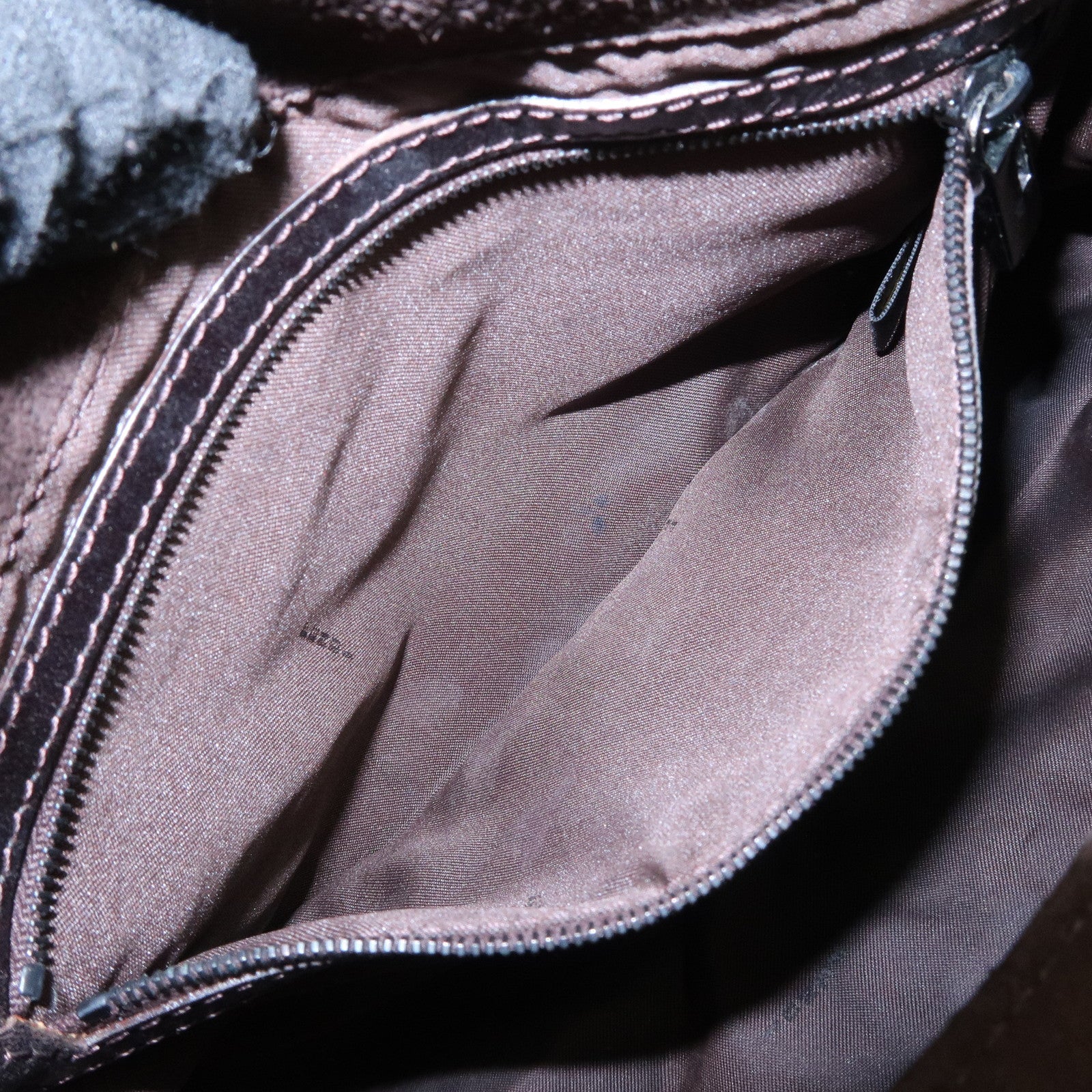 FENDI Mamma Baguette Suede Shoulder Bag Dark Brown 8BR001 Used