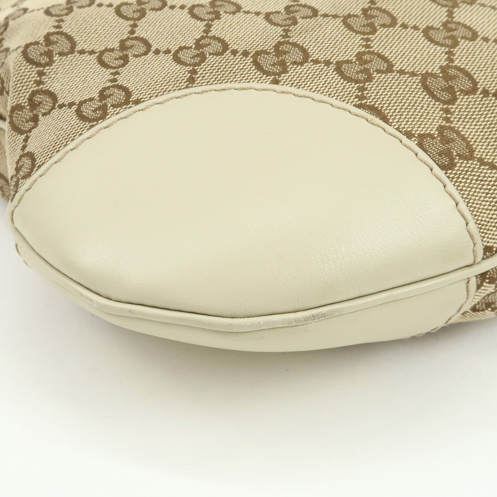 GUCCI Mayfair Sherry GG Canvas Leather Shoulder Bag Beige 257065