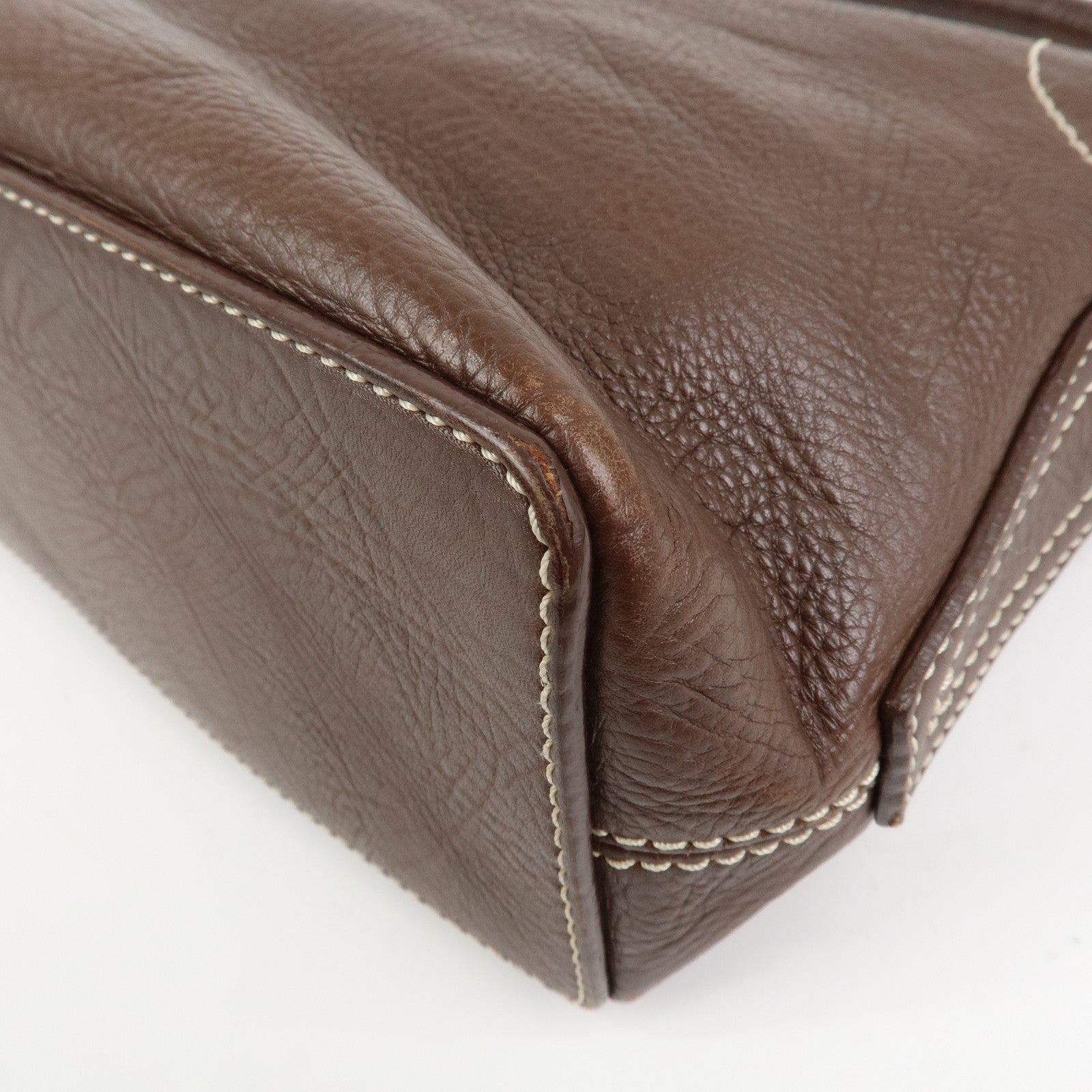 CELINE Macadam Logo Leather Hand Bag Shoulder Bag Brown