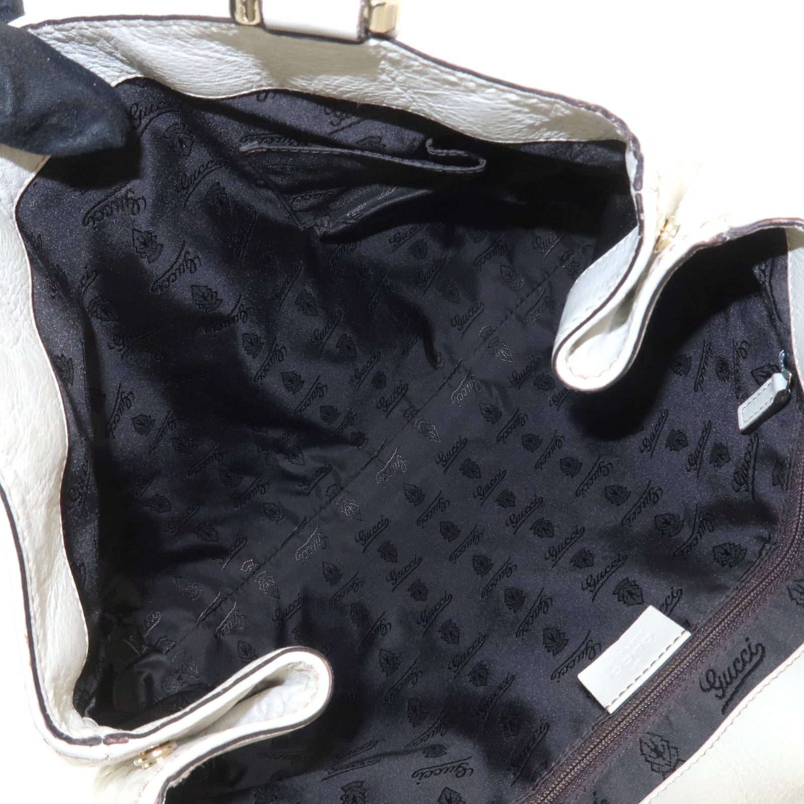 GUCCI Guccissima Leather Tote Bag Shoulder Bag White 211935