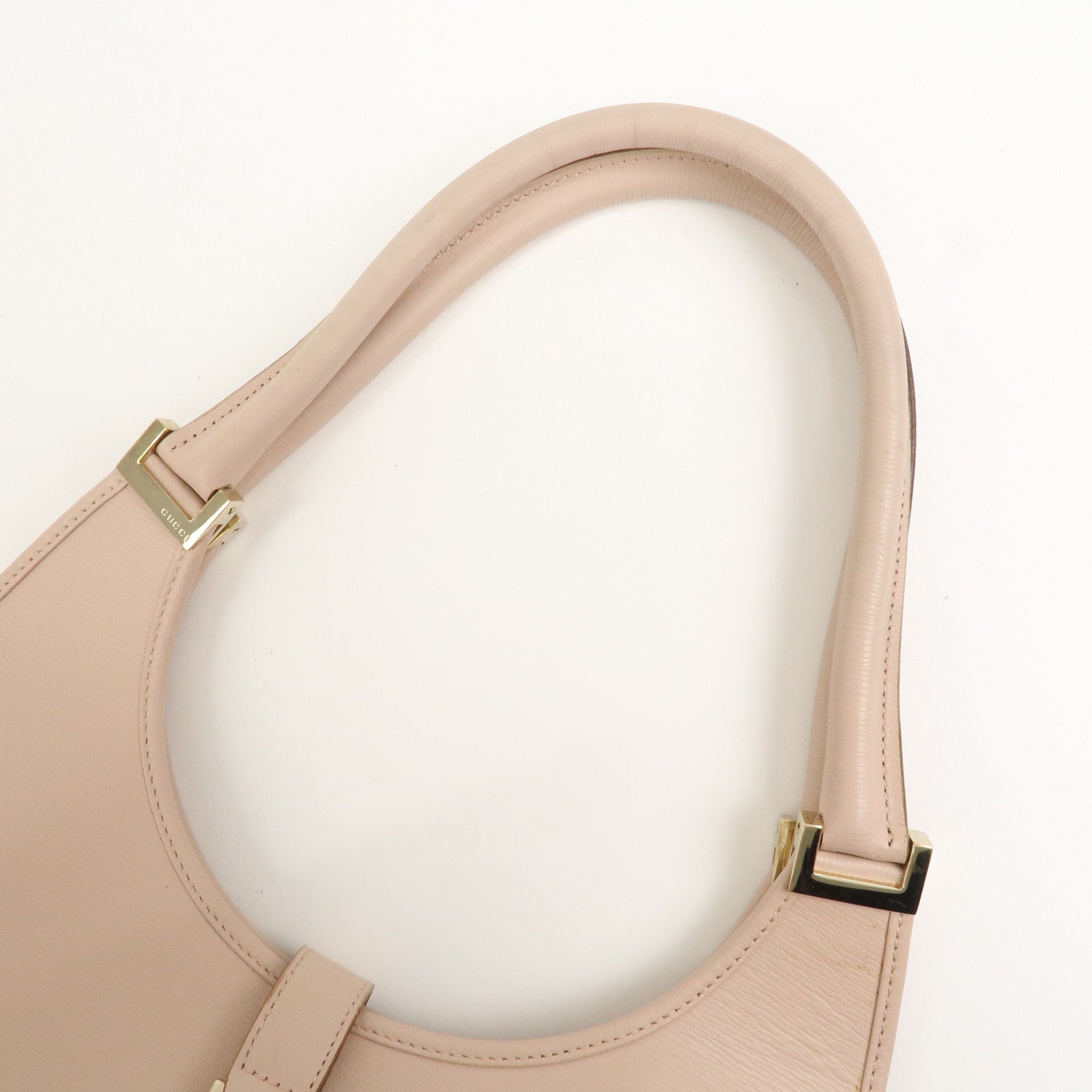 GUCCI Jackie Logo Leather Shoulder Bag Hand Bag Pink 002.1067