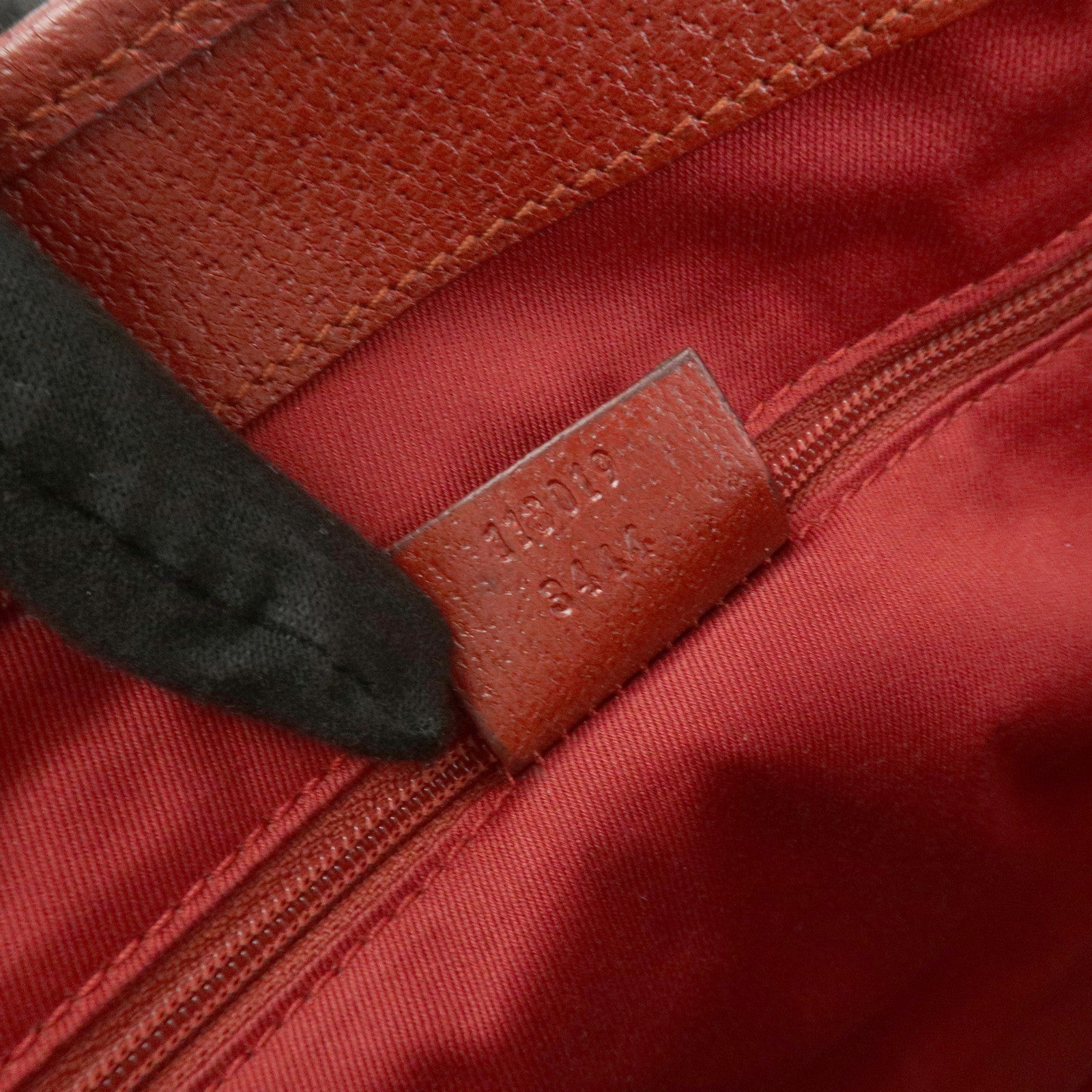 GUCCI GG Canvas Leather Tote Bag Hand Bag Red 113019