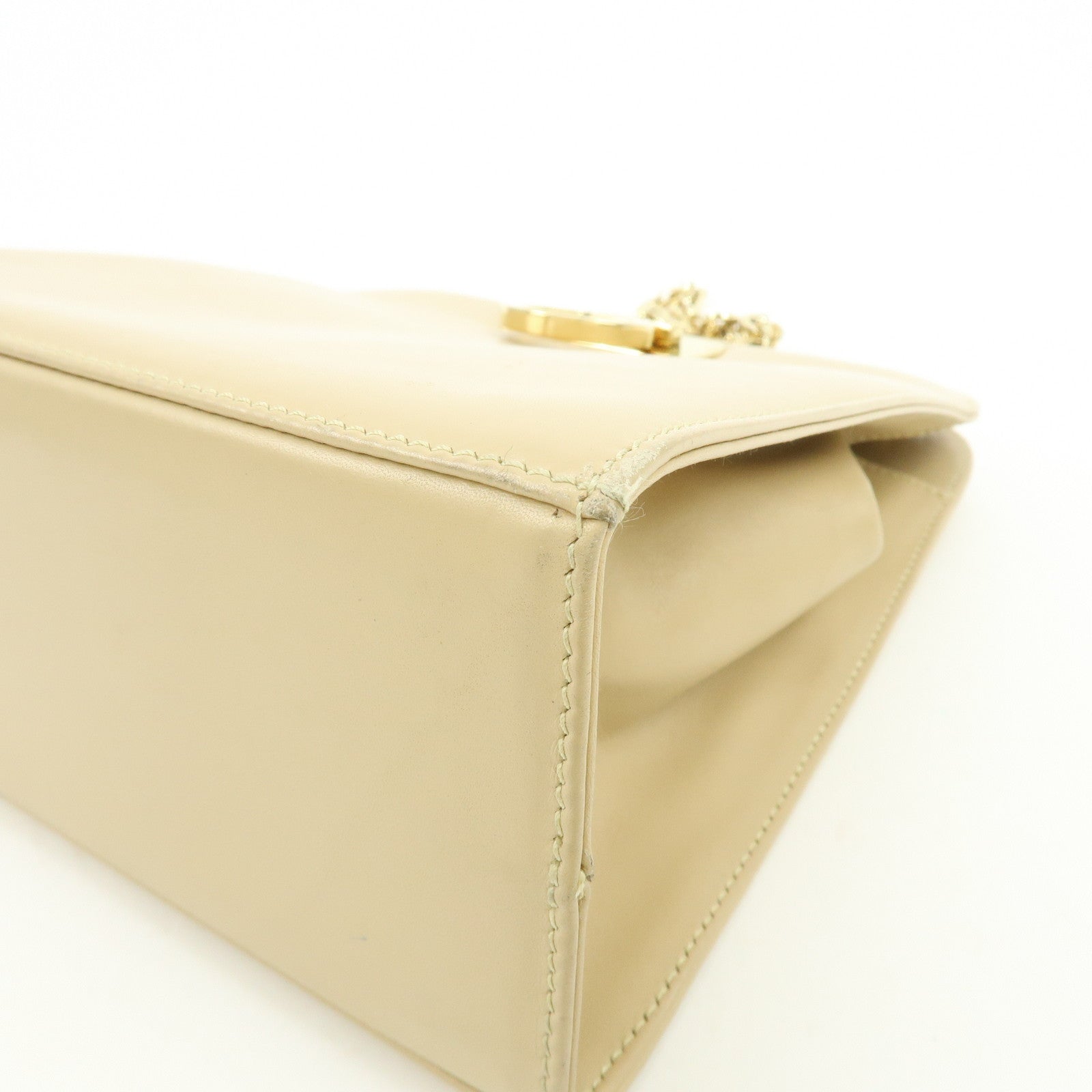 Ferragamo Gancini Leather Shoulder Bag Crossbody Bag Beige