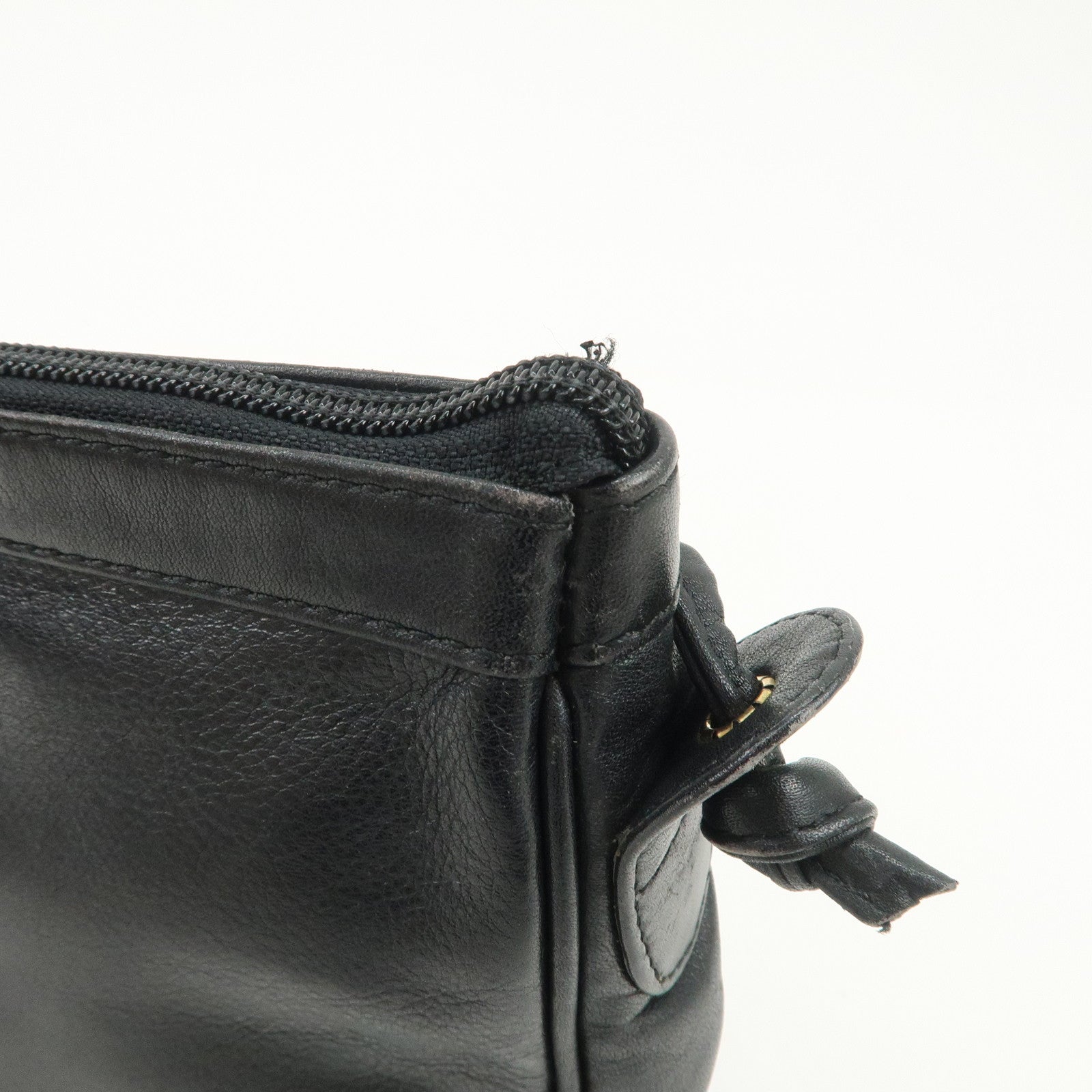 LOEWE Anagram Logo Leather Shoulder Bag Crossbody Bag Black