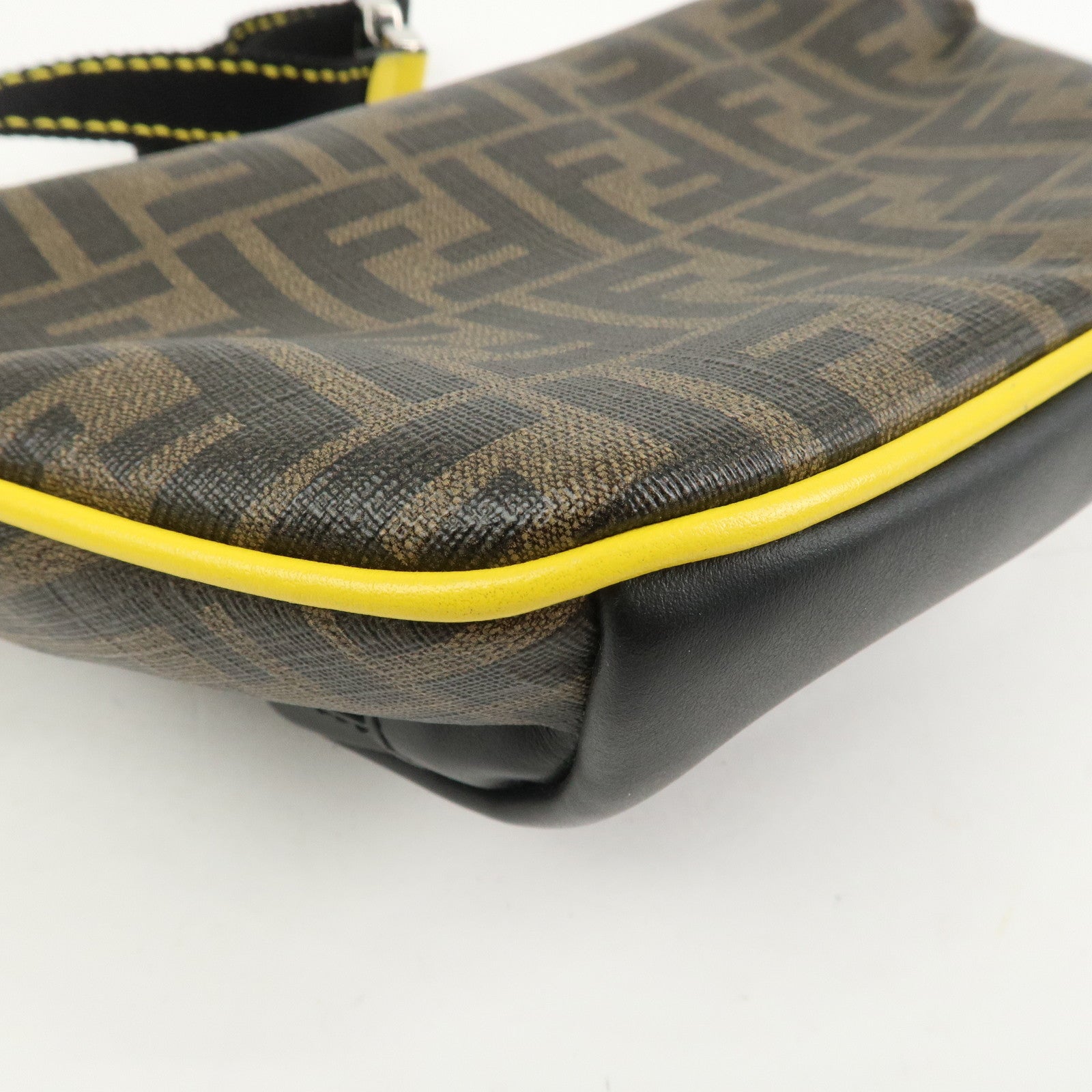 FENDI Zucca Seleria Logo PVC Leather Waist Bag Body Bag 7VA446