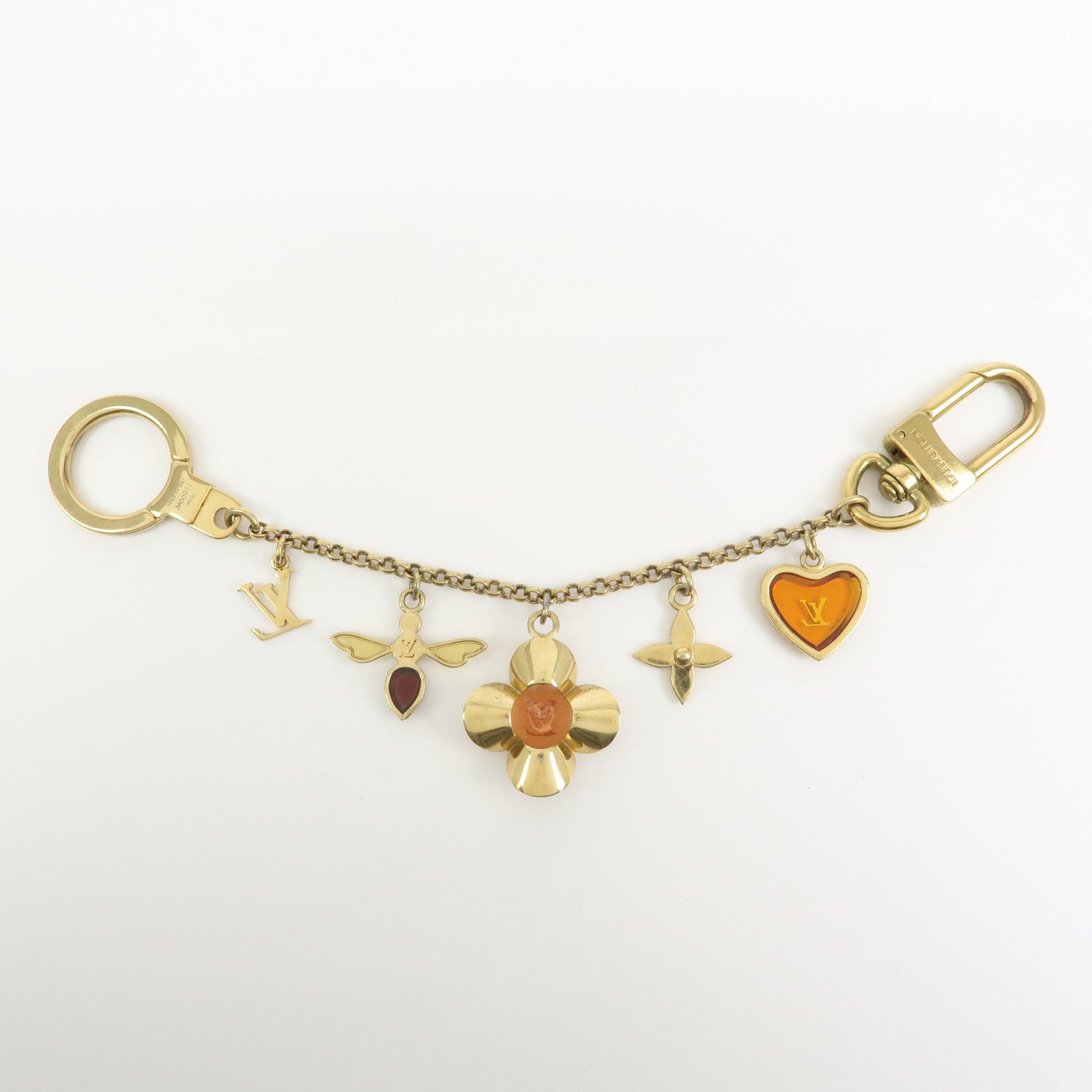 Louis Vuitton Bijou Sac Chaine Bee Fleur Bag Charm Gold M66911