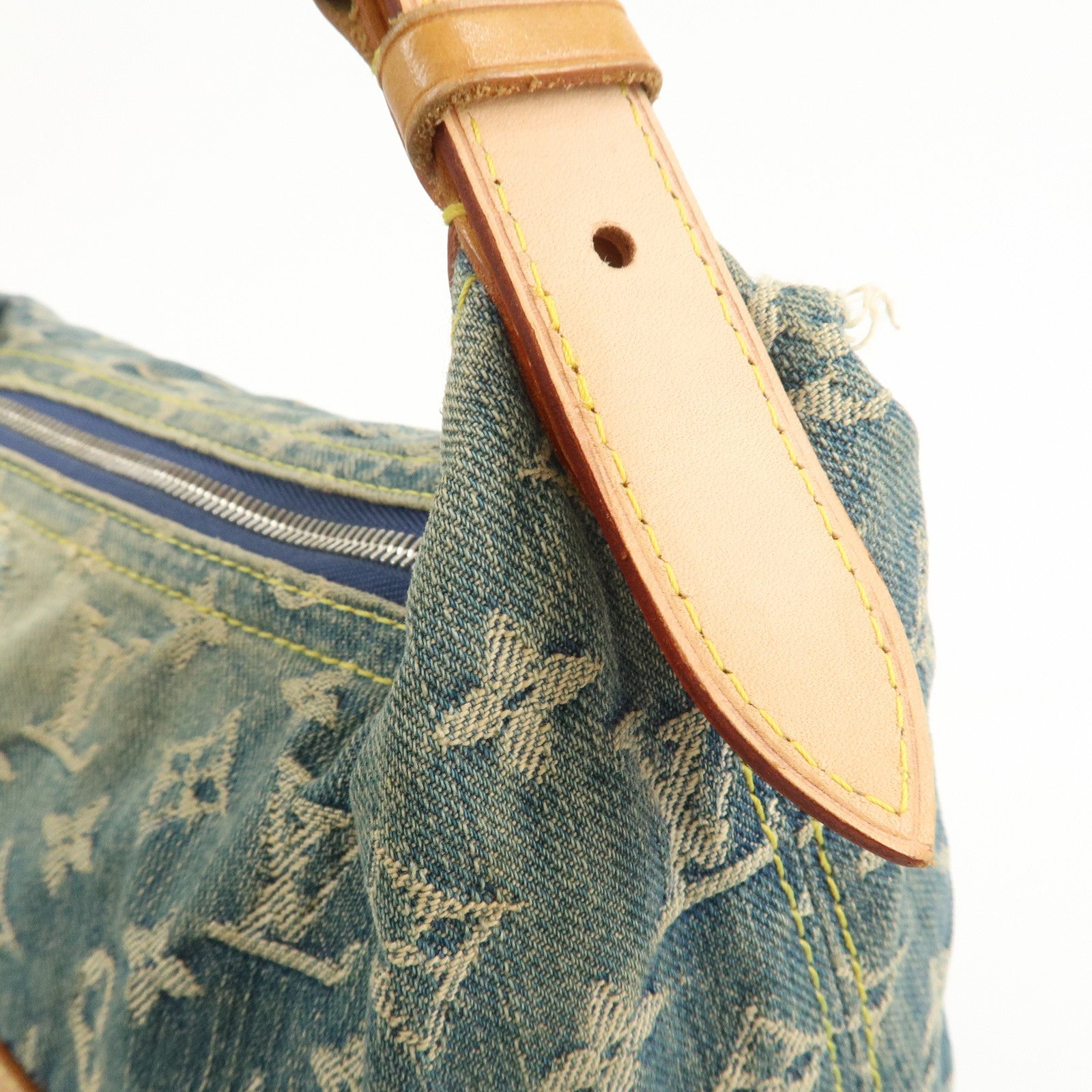 Louis Vuitton Monogram Denim Baggy GM Shoulder Bag Blue M95048