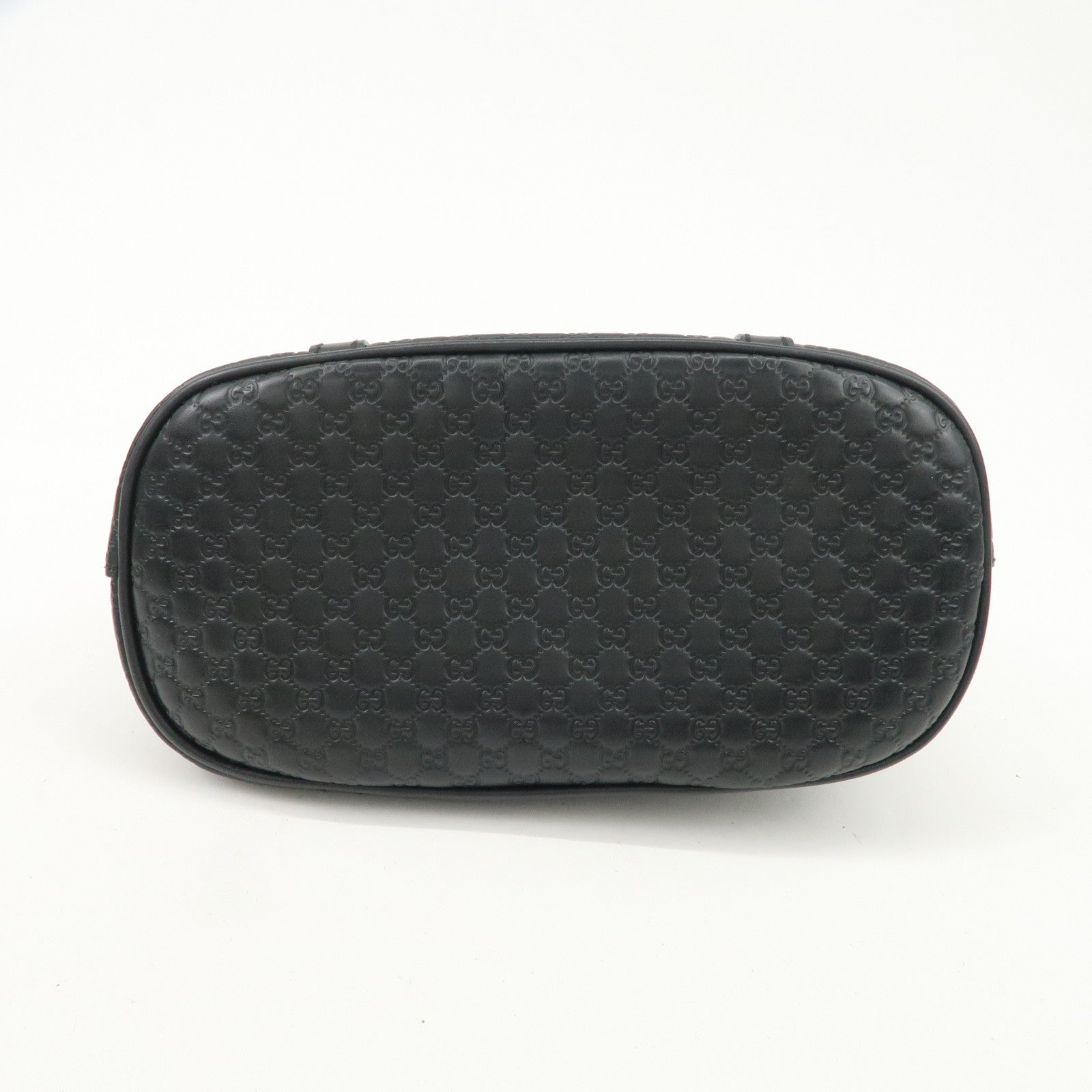 GUCCI Micro Guccissima Leather 2 Way Hand Bag Black 449654 Used