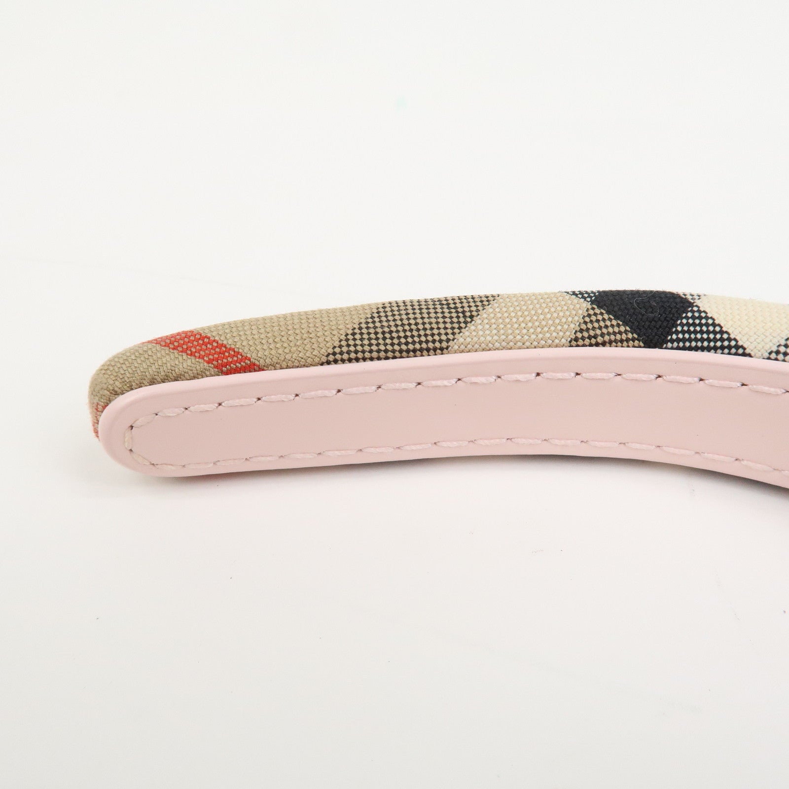 BURBERRY Nova Plaid Canvas Headband Beige