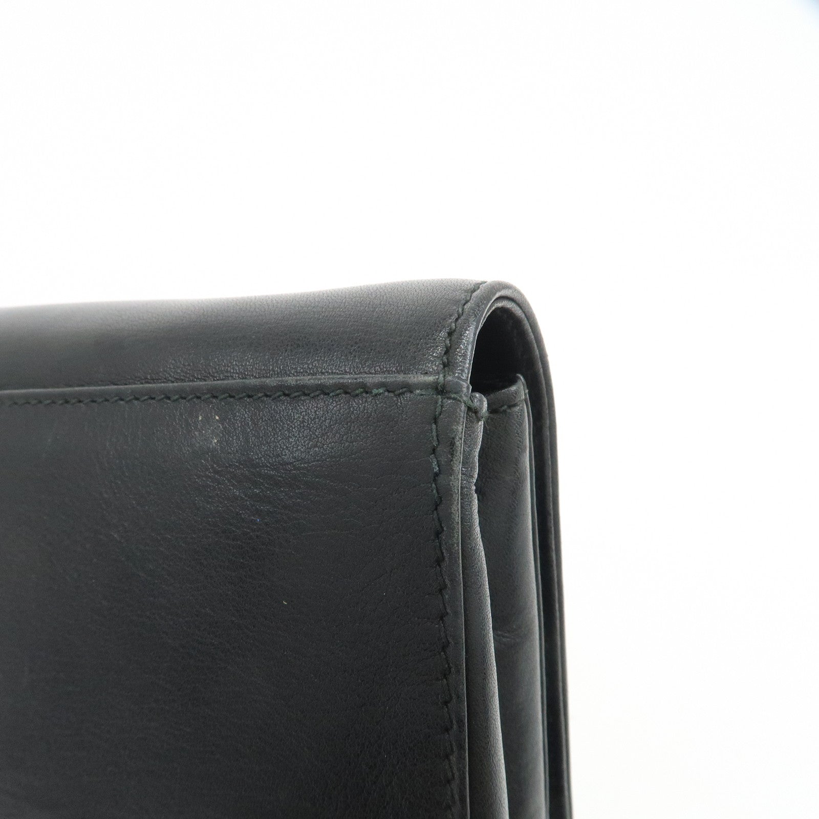 CELINE Logo Leather 2Way Bag Shoulder Bag Clutch Bag Black