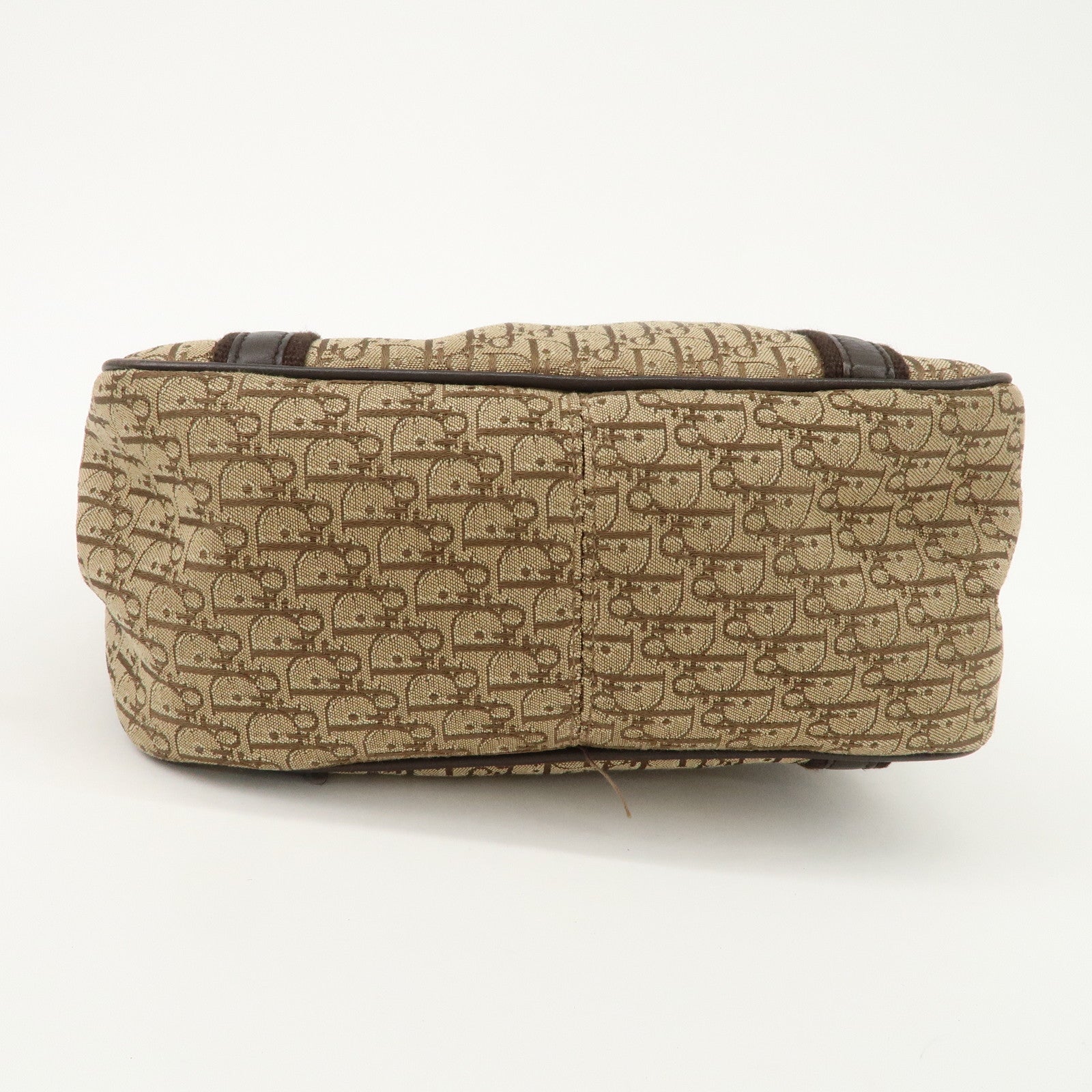 Christian Dior Trotter Leather Canvas Hand Bag Brown Used