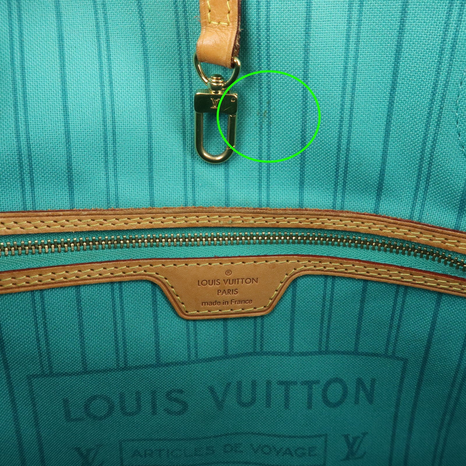 Louis Vuitton Monogram V Neverfull MM Tote Bag Turquoise M41601