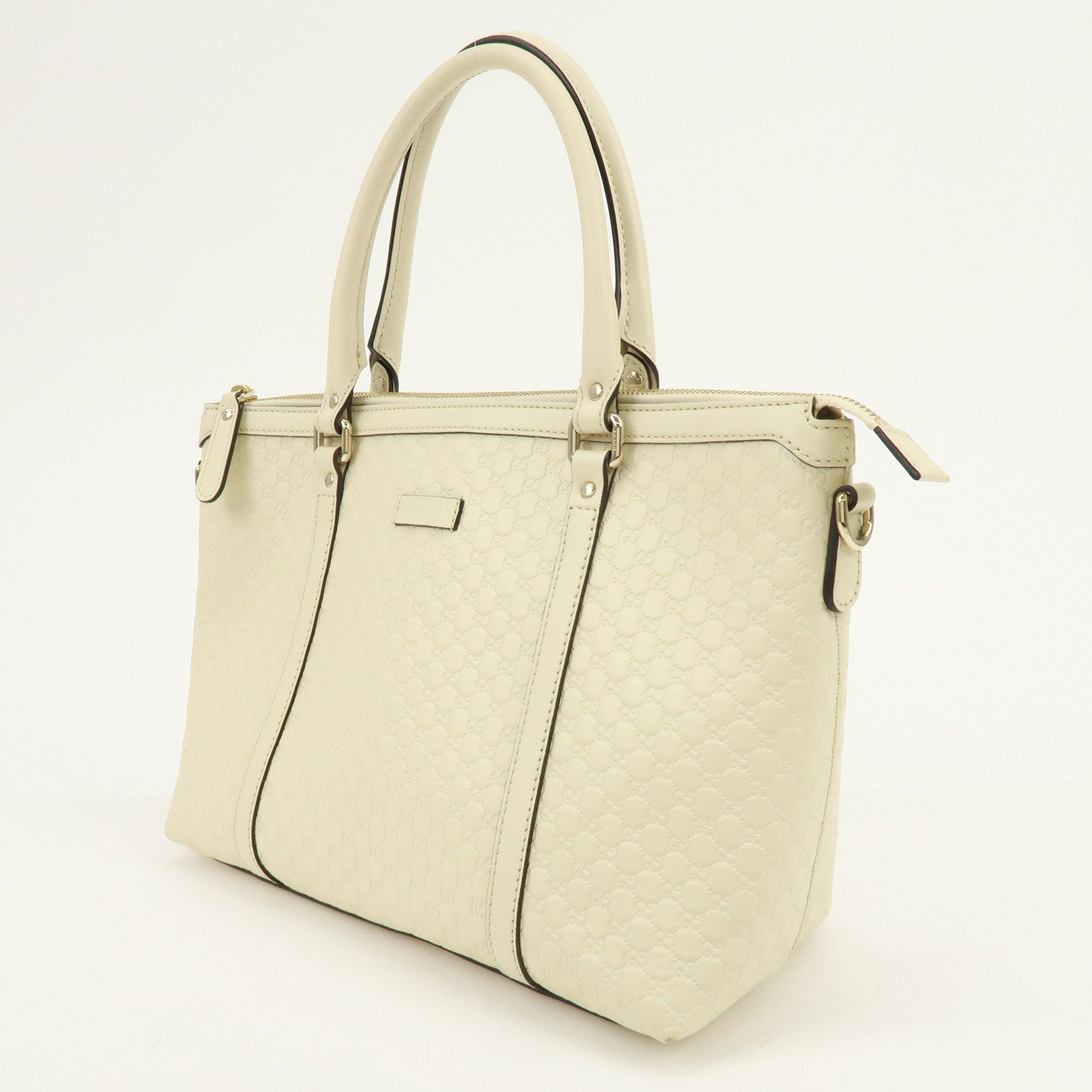 GUCCI Microguccissima Leather 2Way Bag Hand Bag Ivory 449656