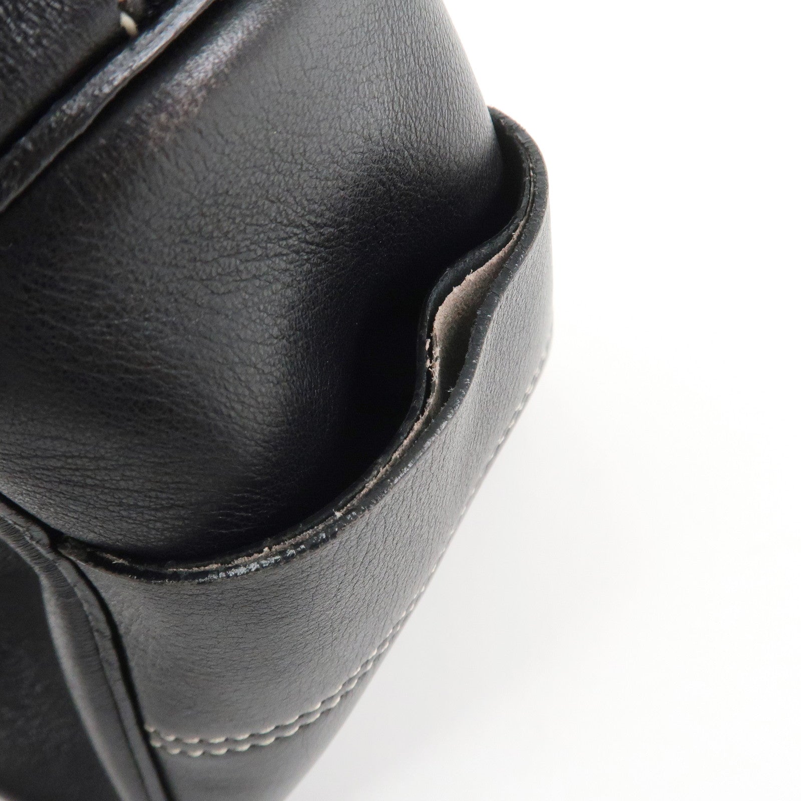 CELINE Leather Boogie Bag Macadam Engraved Hand Bag Tote Bag Black